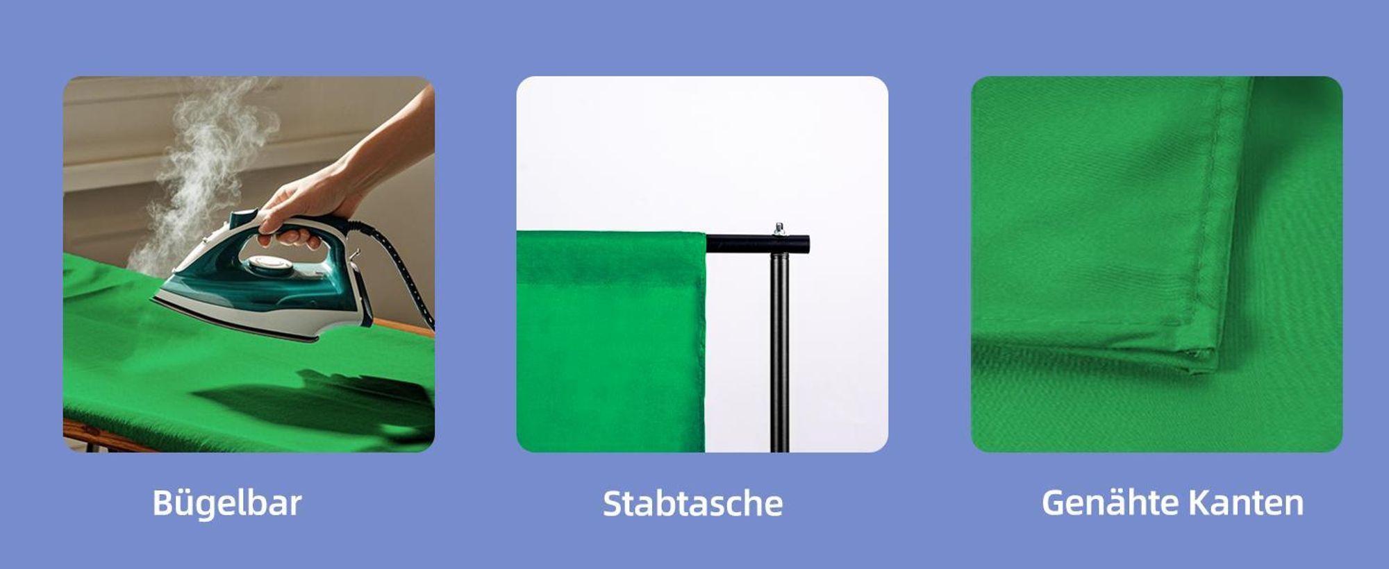 FCH Fotostudio-Ständer, Fotohintergrund, verstellbares Fotostudio-Tuch-Stützsystem-Set mit 1 Tragetasche, 3 Hintergründen und 6 Clips für Porträtfotog