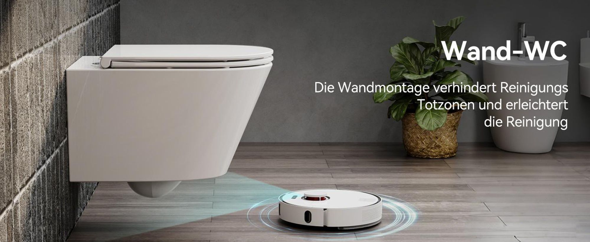 HOROW Hänge Toilette Spülrandloses WC - Einloch-Superspin-Spülung Toilettenschüssel inkl. Softclose Toilettendeckel - 525 x 358 x 360 mm
