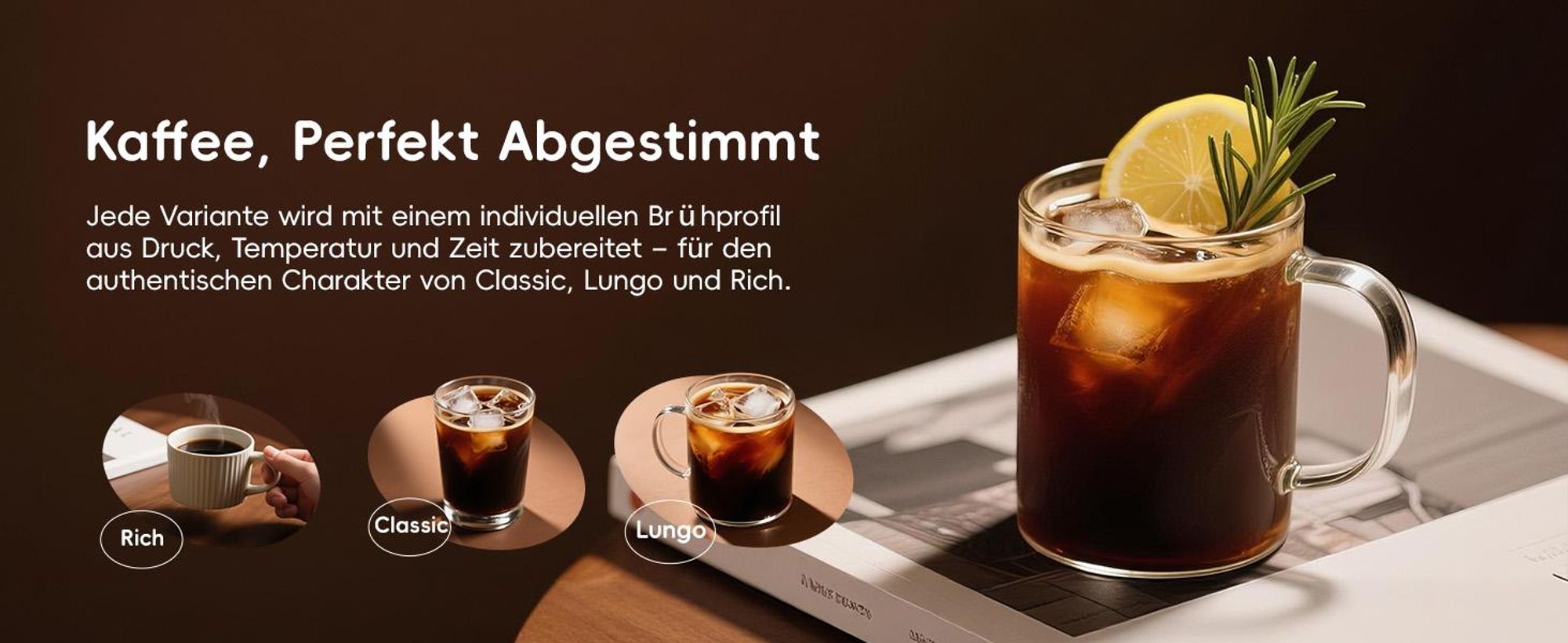 ecozy Espressomaschine mit Milchaufschäumer, 4-in-1 Siebträgermaschine für Espresso, Cold Brew, Over Ice, Kaffee, Latte, Touchscreen, Selbstreinigung