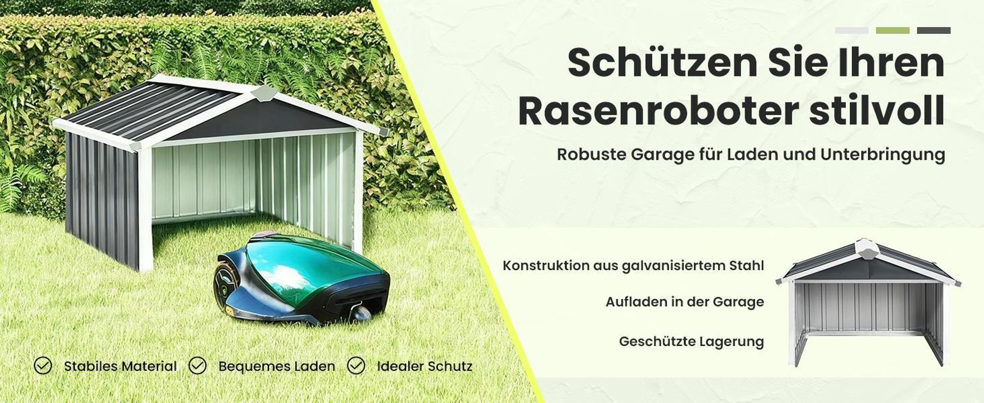 vidaXL Rasenmäher Garage 92x97x63 cm Verzinkter Stahl Anthrazit