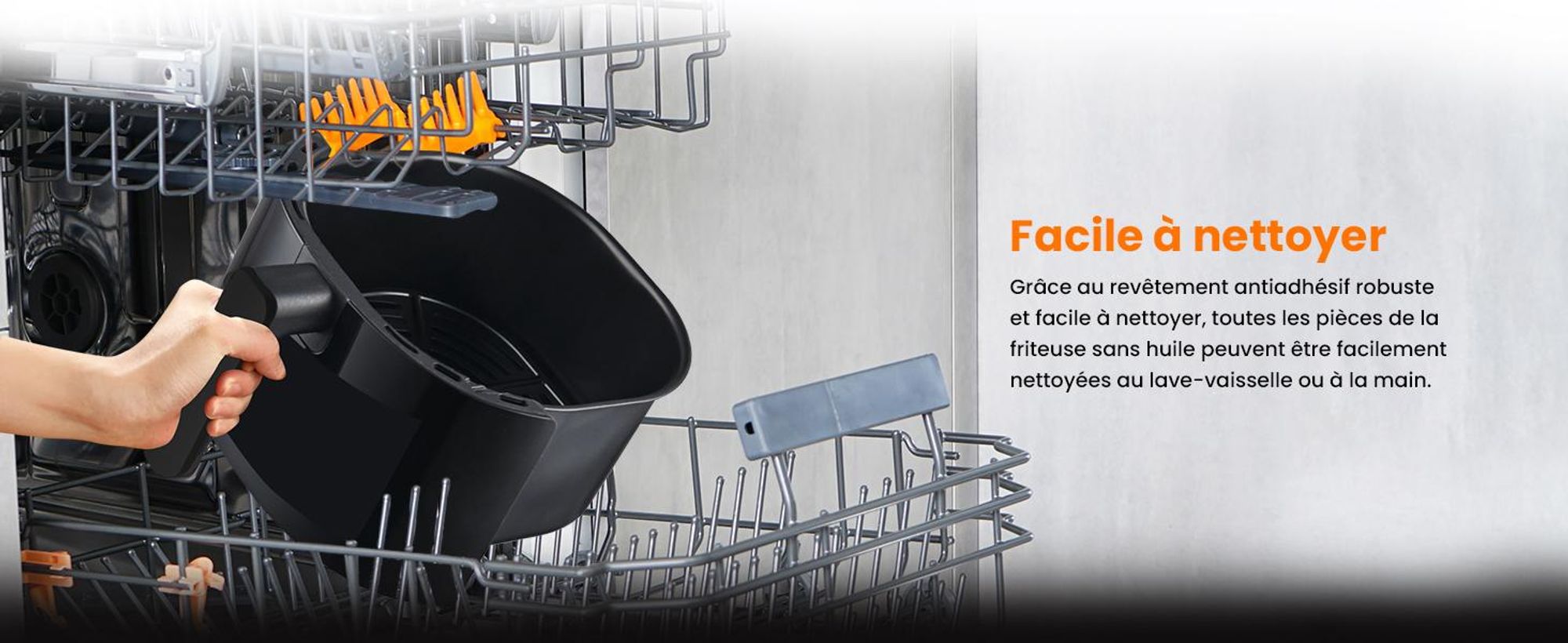 Extralink Air Fryer 6,5 l friteuse à air chaud 1800 W avec fenêtre transparente et écran tactile LED