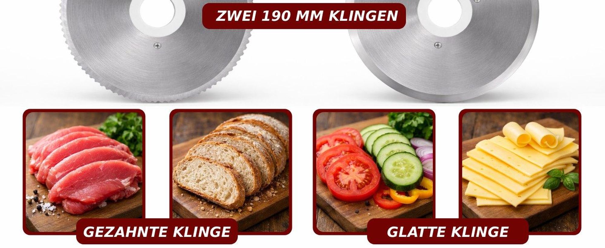 METALL-AUFSCHNITTMASCHINE MIT ZWEI AUSTAUSCHBAREN KLINGEN Silber 220W Schnittstärkeregulierung KALORIK