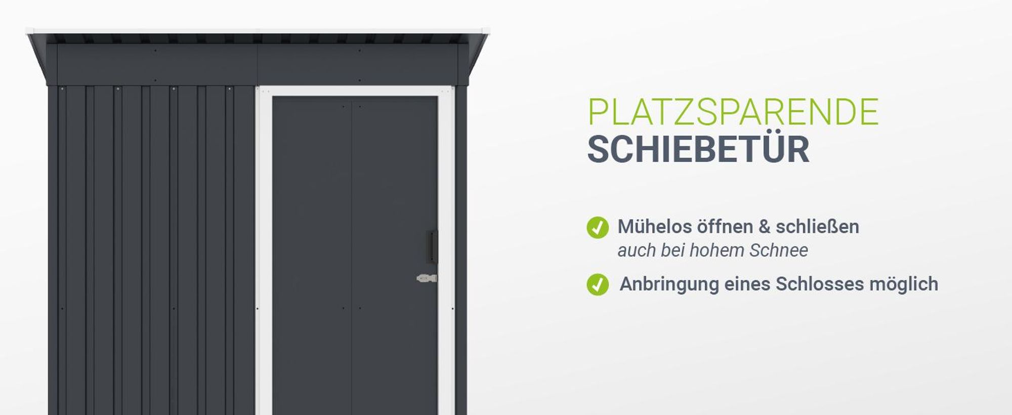 Juskys Metall Gerätehaus S mit Pultdach, Schiebetür & Fundament - 1 m² - Anthrazit