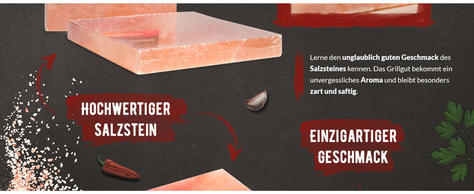 grillart® Hochwertige Salzsteine zum Grillen - 2er Pack Rechteckig