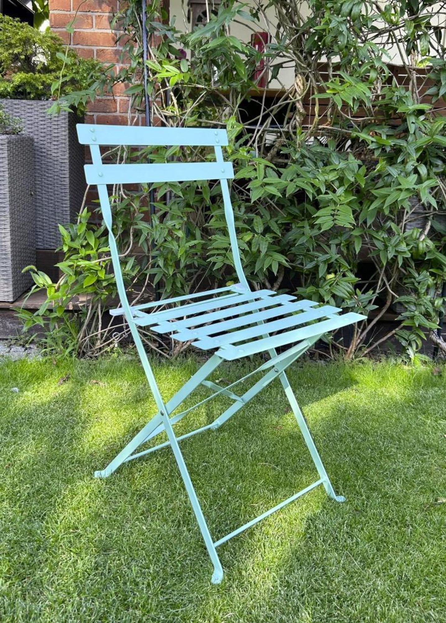 SEMPLICI | Gartenmöbel Set - 3-teilig - Schwarz - Bistro-Set 3-teilig - Balkonmöbel-Set -Tarassentisch Gartenstühle Hochlehner
