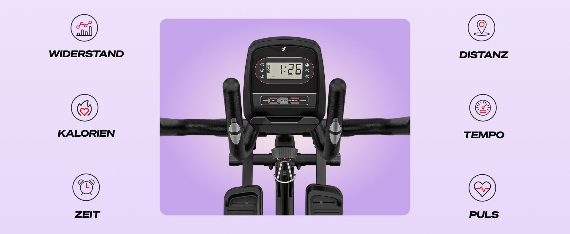 Sportstech Crosstrainer CX608, LCD- Display, App-Steuerung