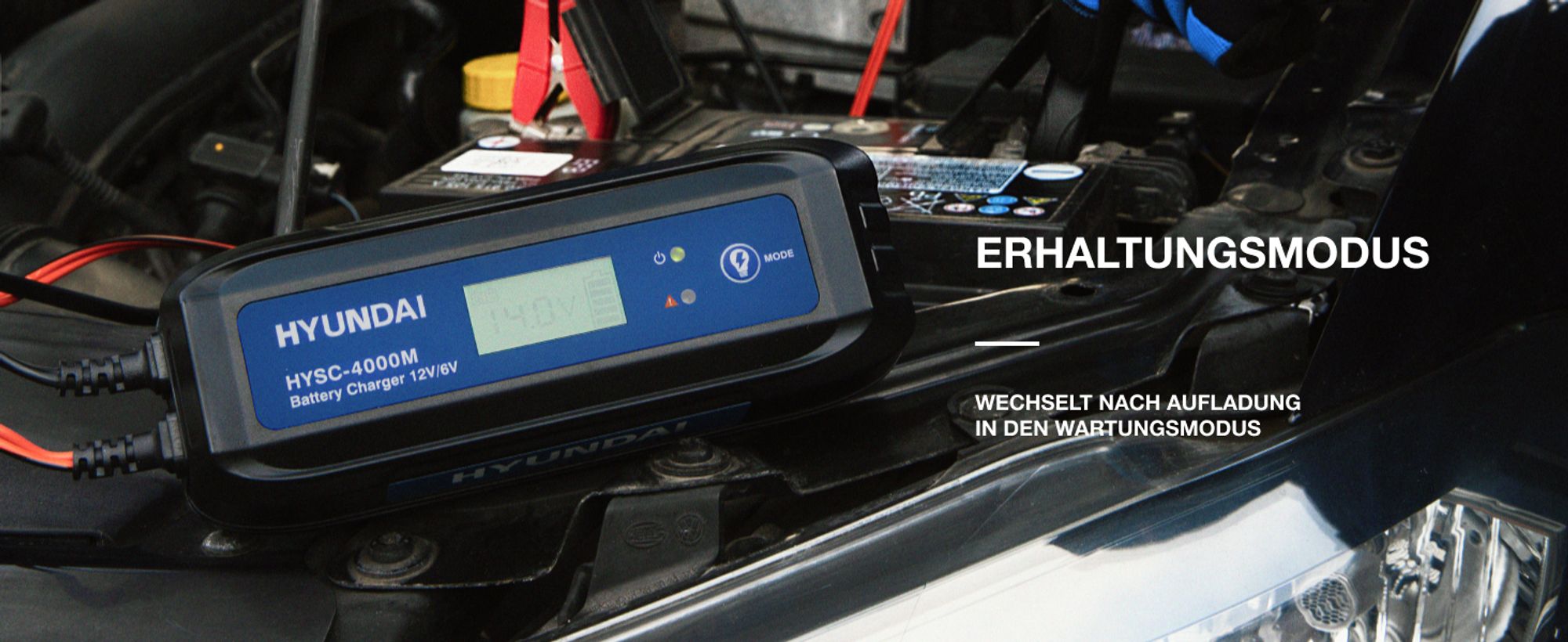 HYUNDAI Kfz Batterieladegerät (8 stufig, vollautomatisch, 6V / 12V 70 Watt) HYSC-4000M