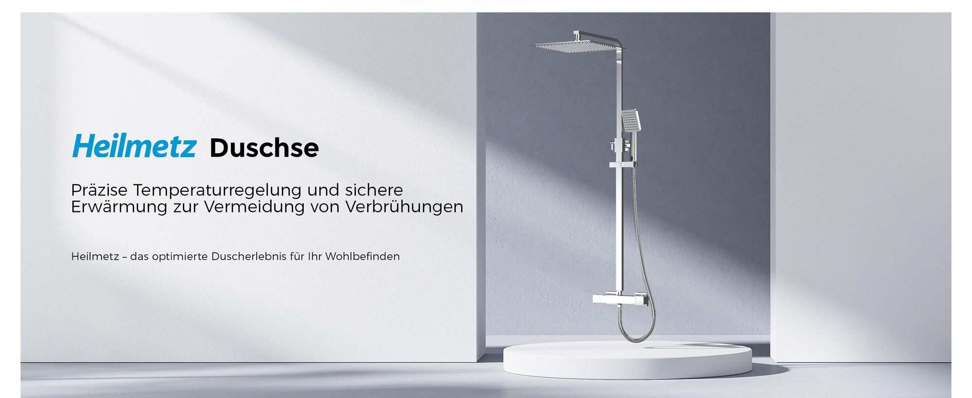 Heilmetz Duschsystem mit Thermostat Regendusche mit Übergröße Duschköpfe und Handbrause Chrom