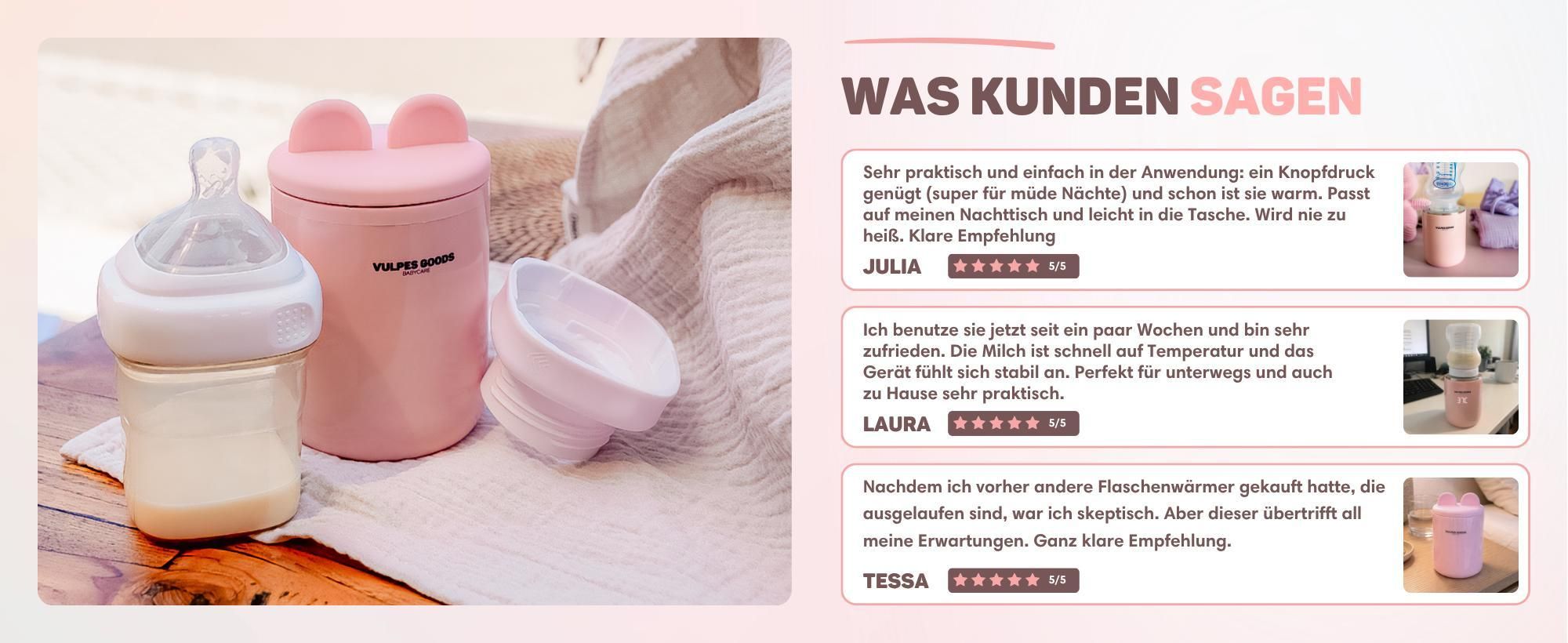 Babyflaschenwärmer im Alltag zufriedene Kunden und einfache Anwendung