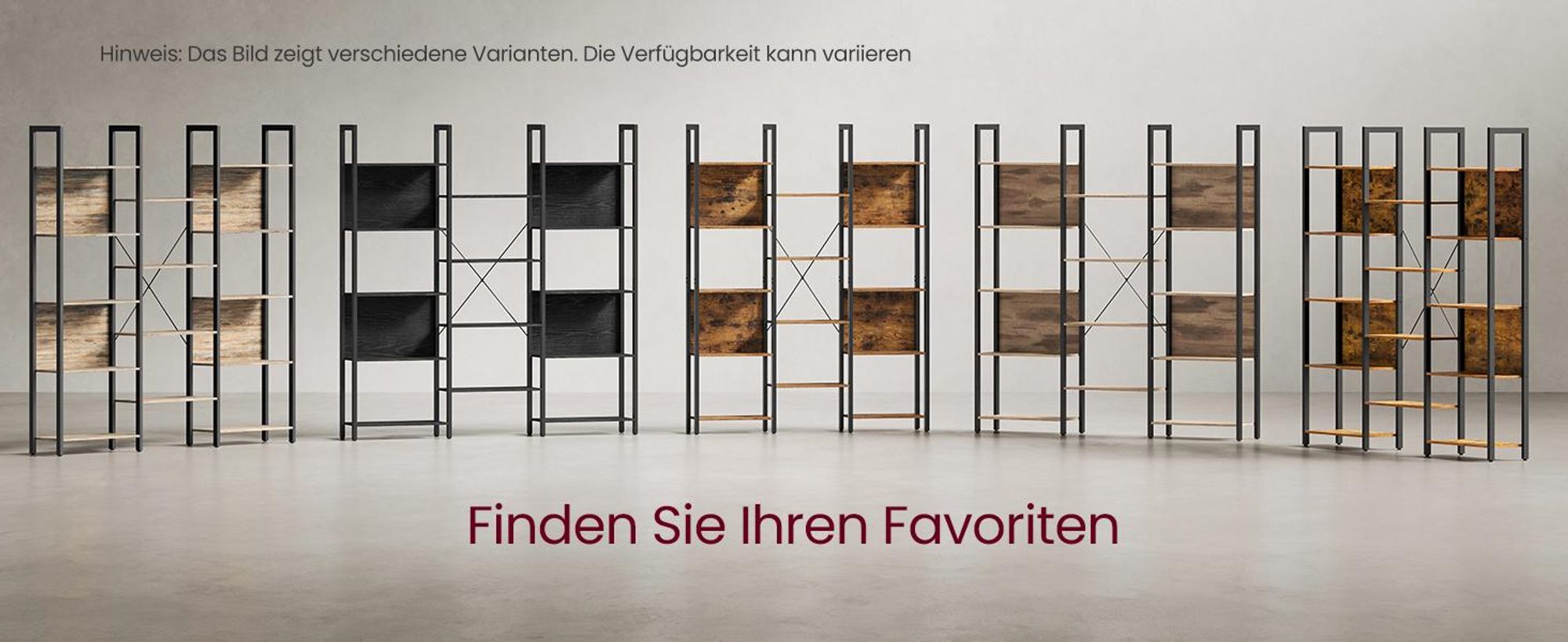 Bücherregal mit 14 Ablagen, Regal mit Metallrahmen, für Wohnzimmer, Arbeitszimmer, Büro, Industrie-Design
