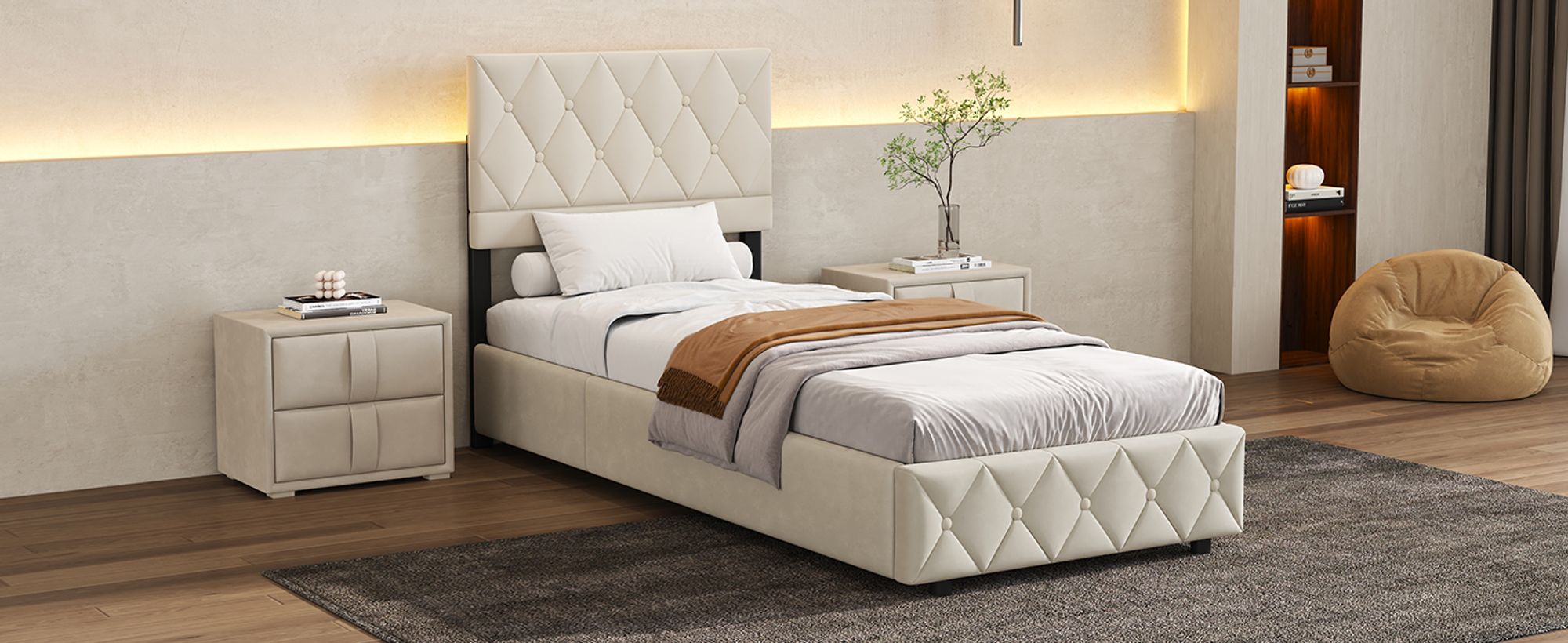 bett,Einzelbett,bett mit stauraum,led bett,bettgestell,polsterbett,polsterbett
