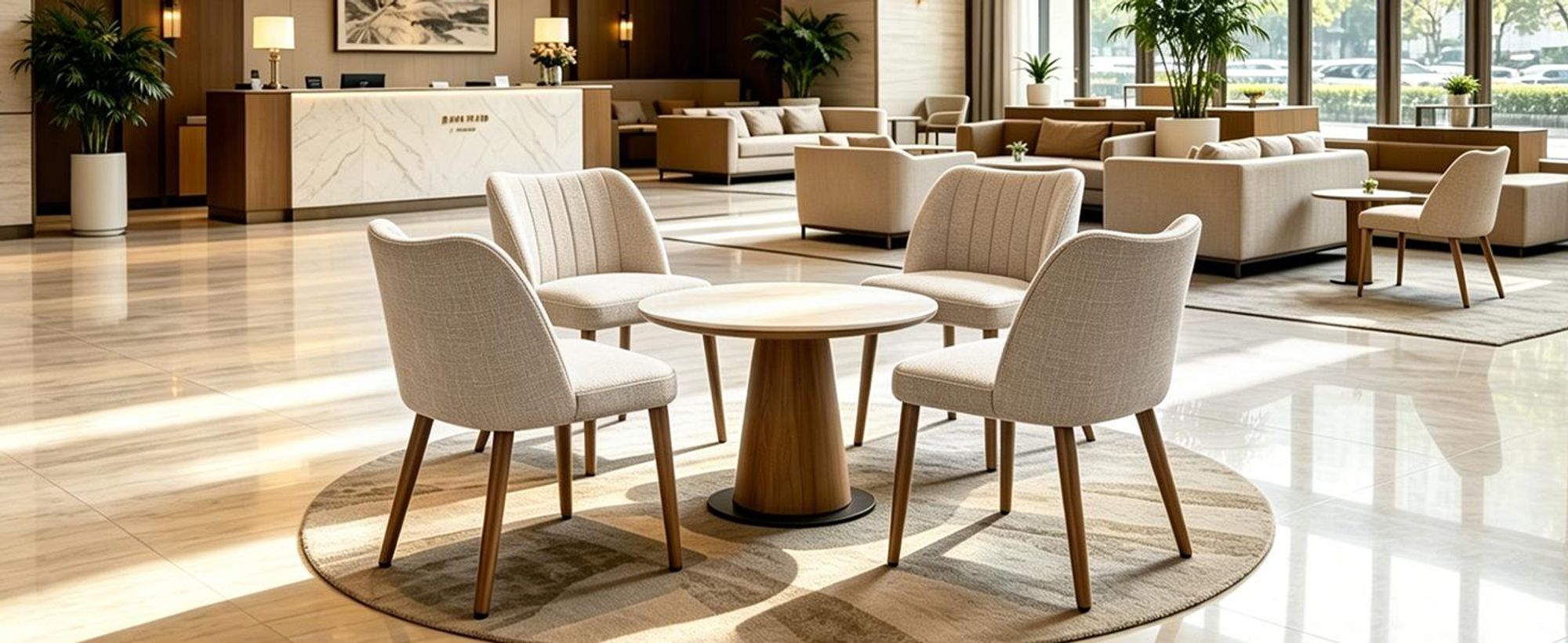 Duhome Esszimmerstuhl 2er Set Leinenstuhl Gepolstert mit Holzbeinen Modern Küchenstuhl für Esszimmer Wohnzimmer Küche, Beige