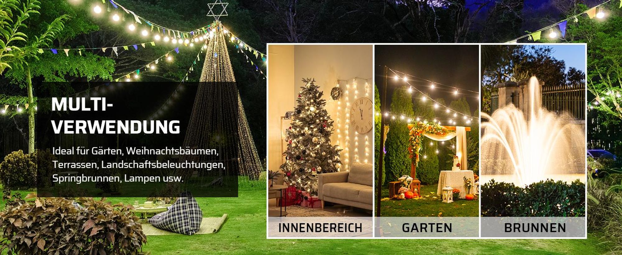 DEWENWILS Funksteckdose mit Fernbedienung, Außen steckdose 4er Set, IP44, 3680W