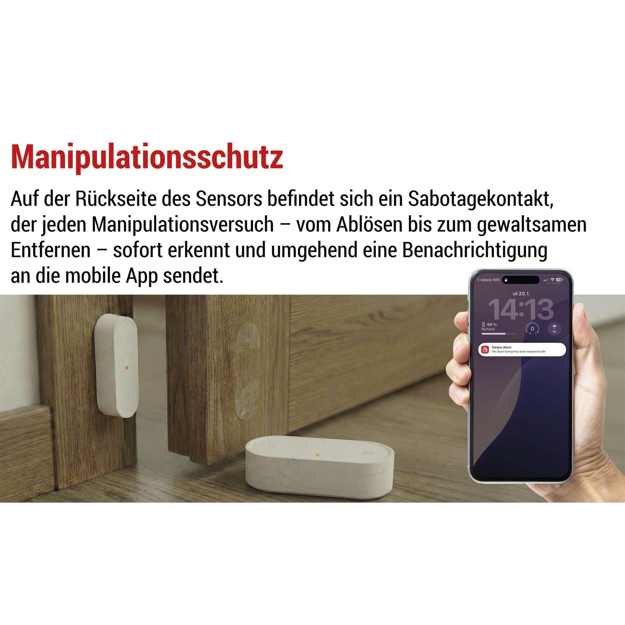 EMOS GoSmart - ZigBee Türsensor mit App - drahtloser magnetischer Zigbee-Fenster
