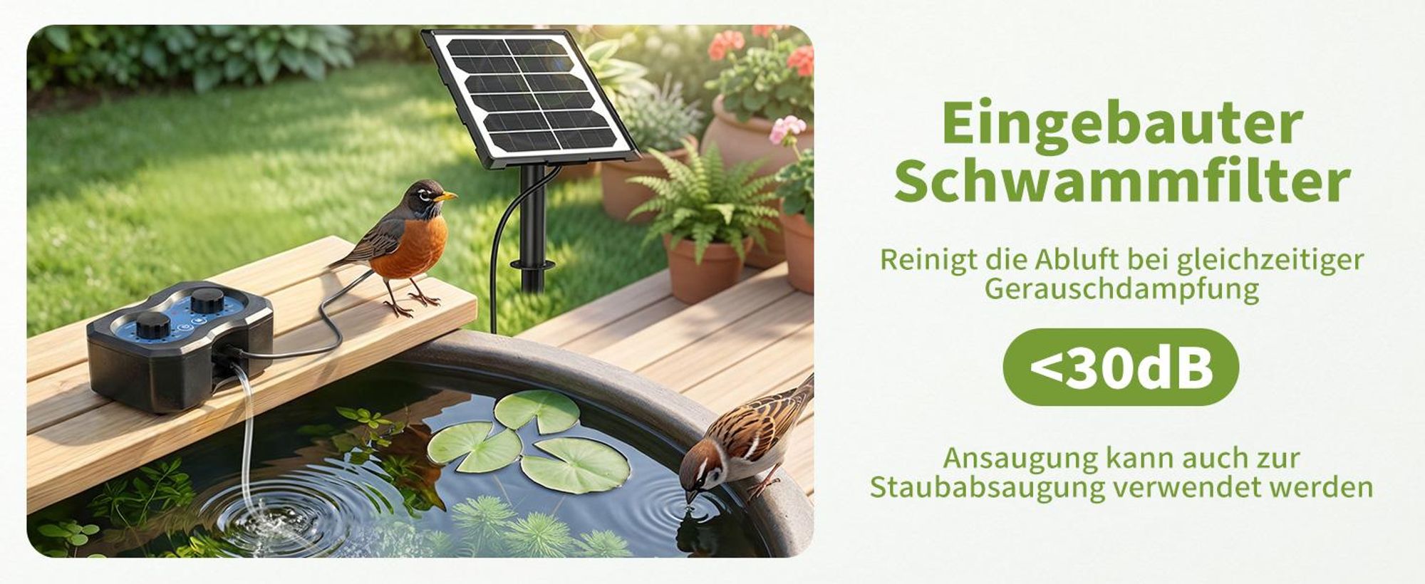 Forever Speed 3W Solar Teichbelüfter, Aufladbar Solar Sauerstoffpumpe mit Solarmodul und Pumpe für Teich Aquarium Fischzucht 146 einstellbare Modi