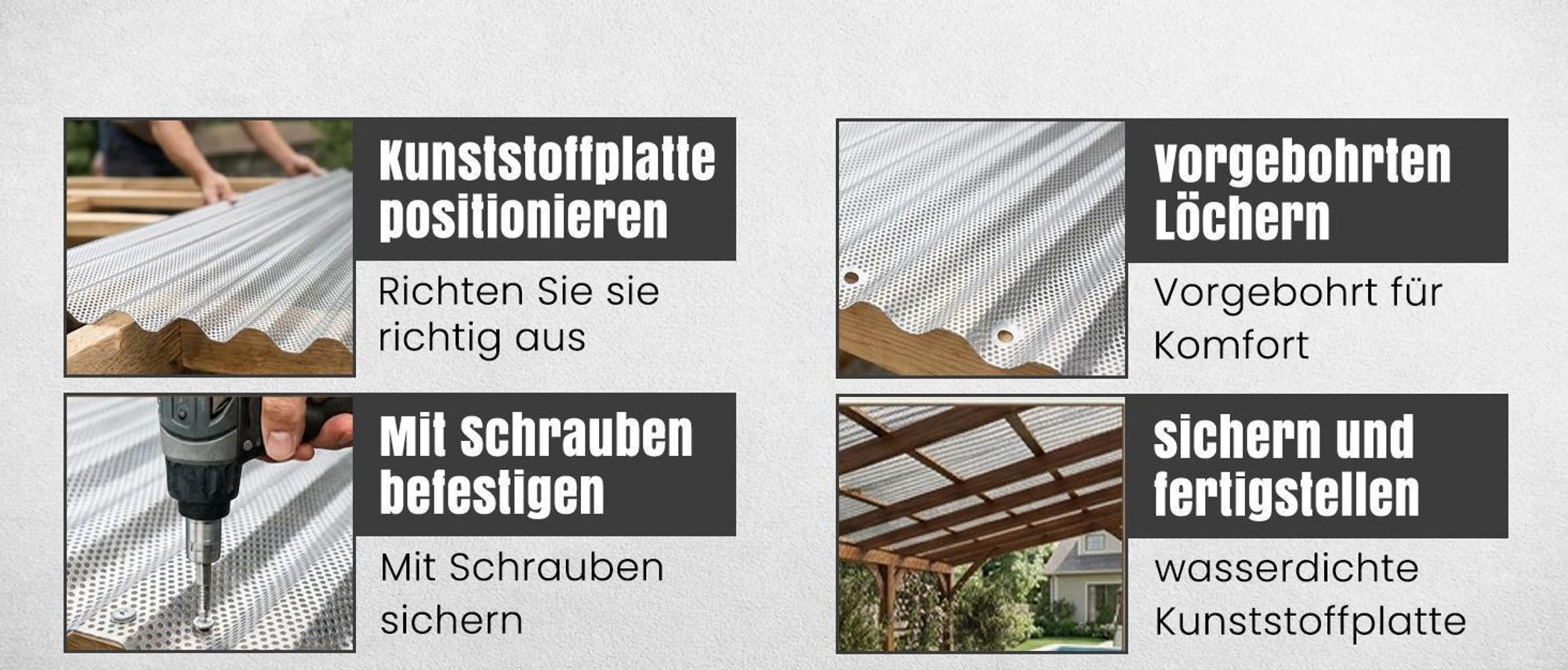 LP Projekt Wellplatten Wabenstruktur, Polycarbonat (PC), Wabenstruktur, transparent, 2,6 mm Stärke, Wellenform 76/18, 104,5 x 250 cm, 5er-Set