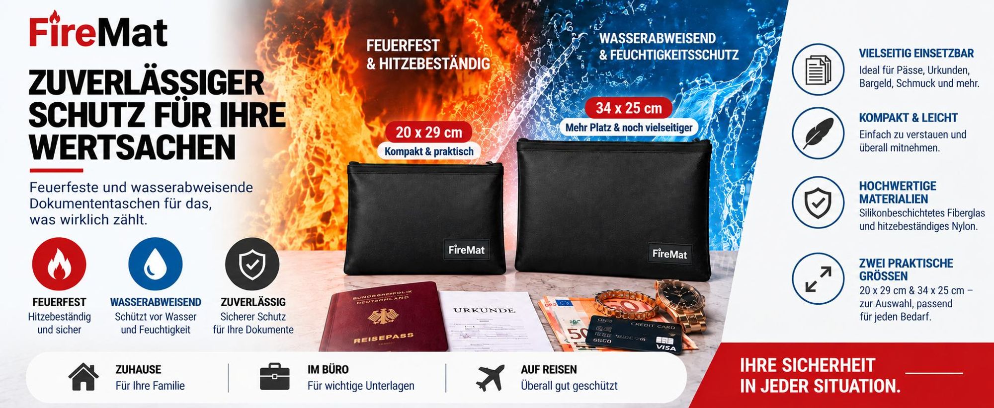 Vielseitig einsetzbar, kompakt und leicht. Erhältlich in zwei praktischen Größen.