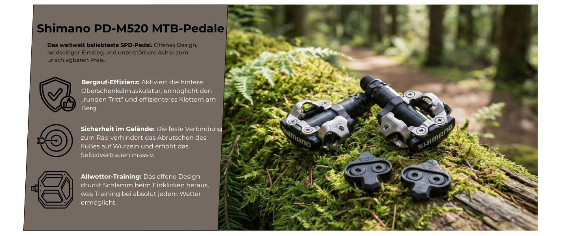 Shimano PD-M520-L, Schwarz, 380 g, 2 Stück(e)