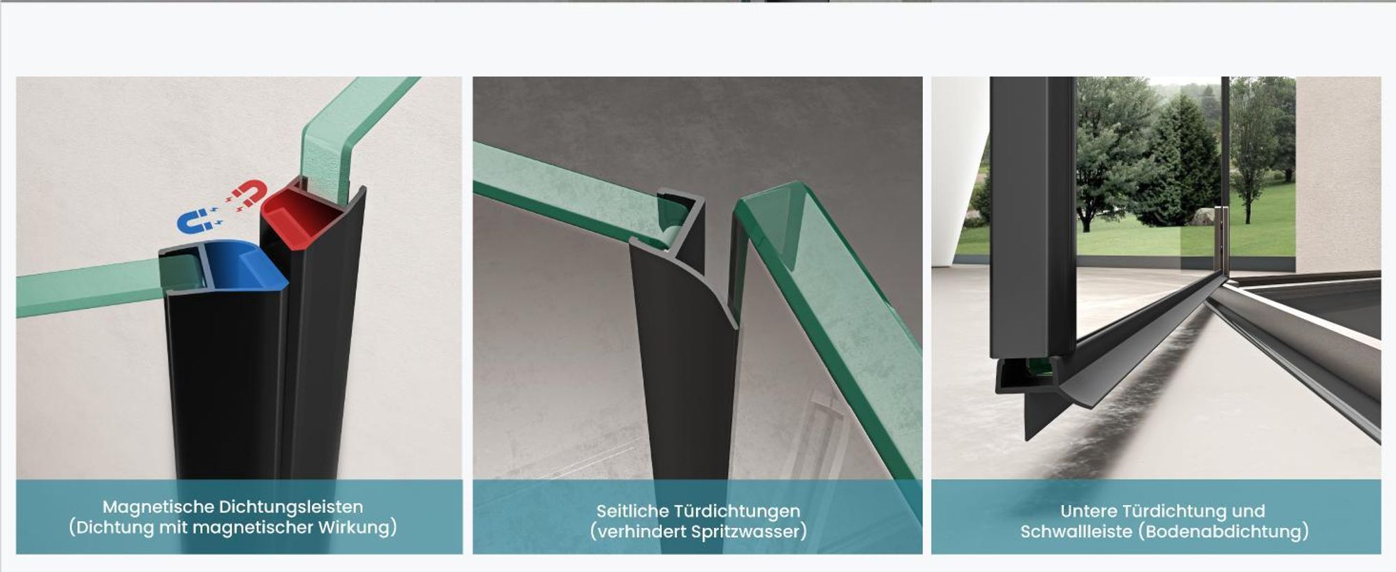 doporro Fünfeckdusche Duschkabine 100x100cm Duschabtrennung 8mm ESG-Sicherheitsglas Klarglas inkl. Nano-Beschichtung Ravenna68K-plus