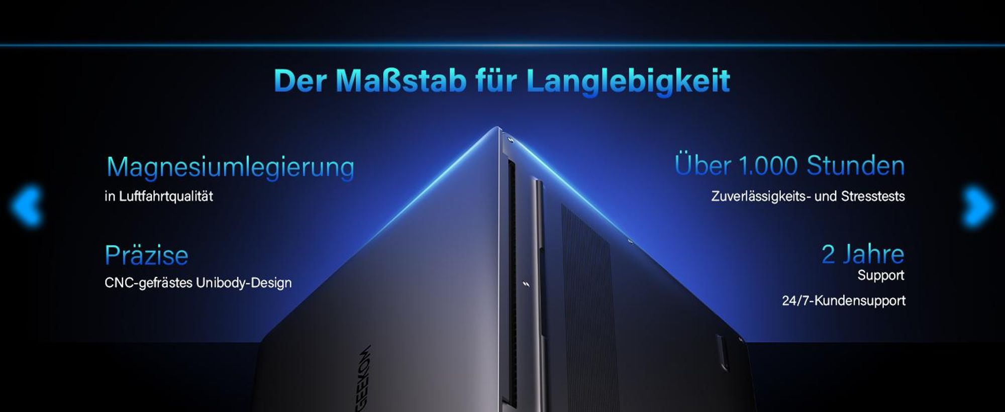 GEEKOM GeekBook X14 Pro Laptop, 999 g Ultraleicht, 14" 2.8K OLED, Ultra 9-185H, 32GB LPDDR5x RAM 7500MT/s, 1TB SSD, 2X USB4, Fingerprint & Webcam