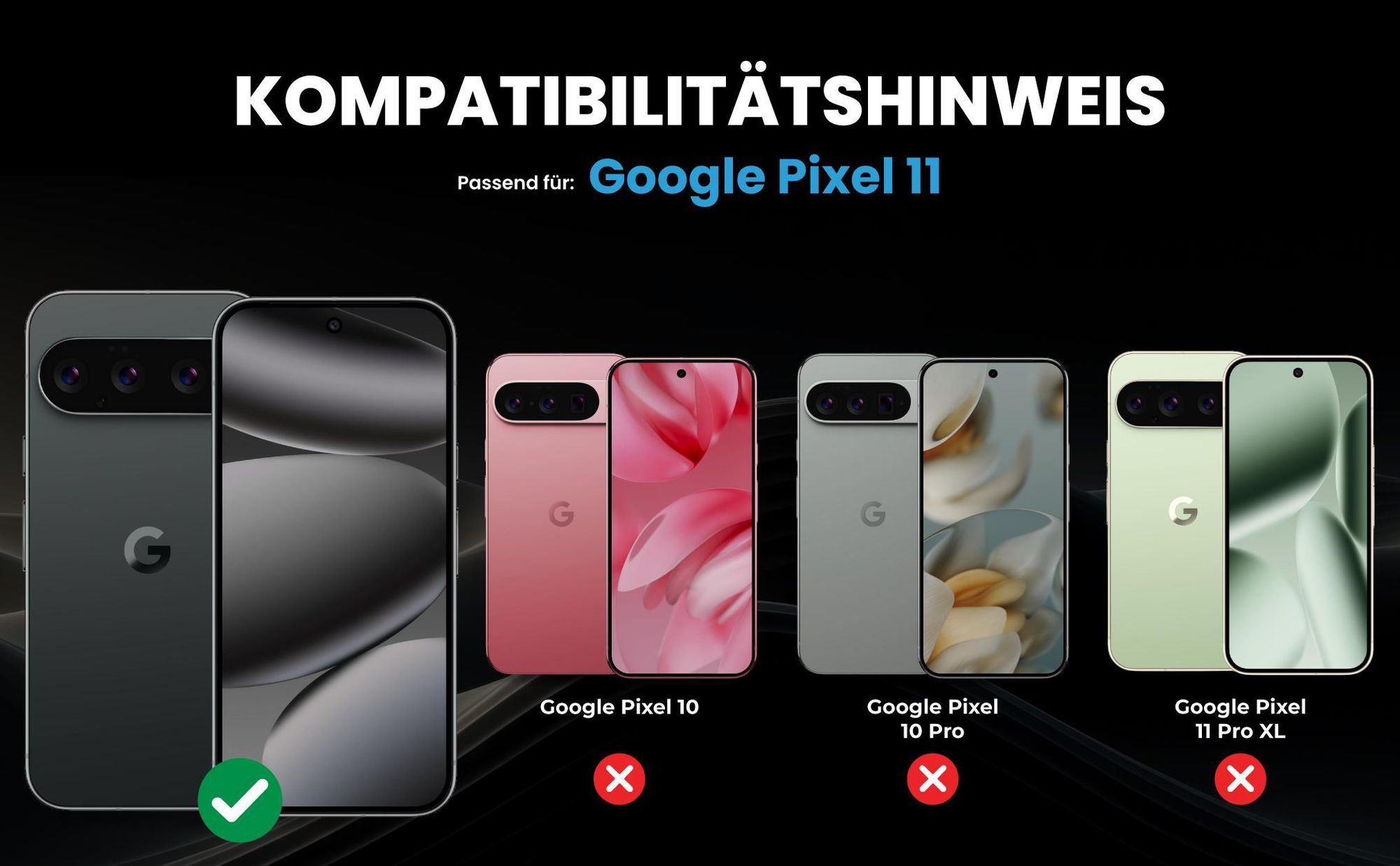 Kompatibilitätshinweise Hülle für Google Pixel 11 / 11 Pro