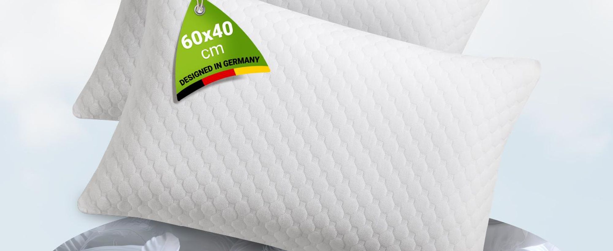 Juskys Kissen 40x60 cm für Bett - 2er Set Kopfkissen mit Memory-Foam Füllung - Weiß
