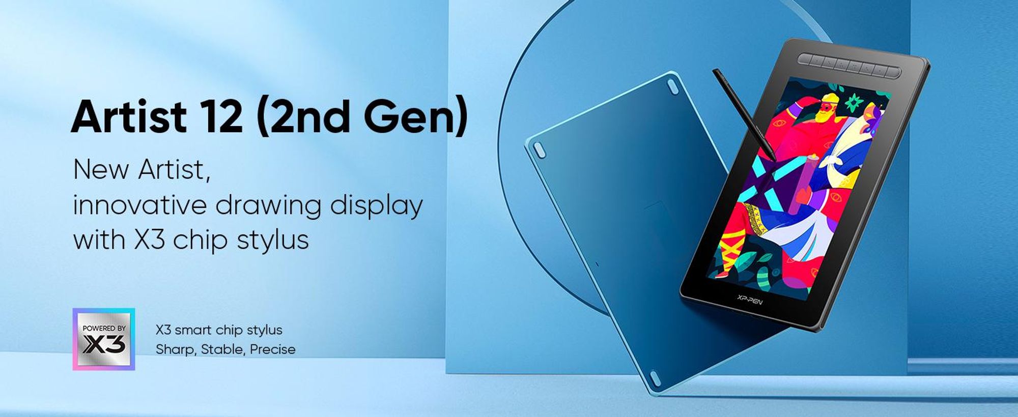 XPPen Artist 12 (Gen 2), Kabelgebunden, 5080 lpi, 263,23 x 148,07 mm, USB, 1 cm, 0,6 mm