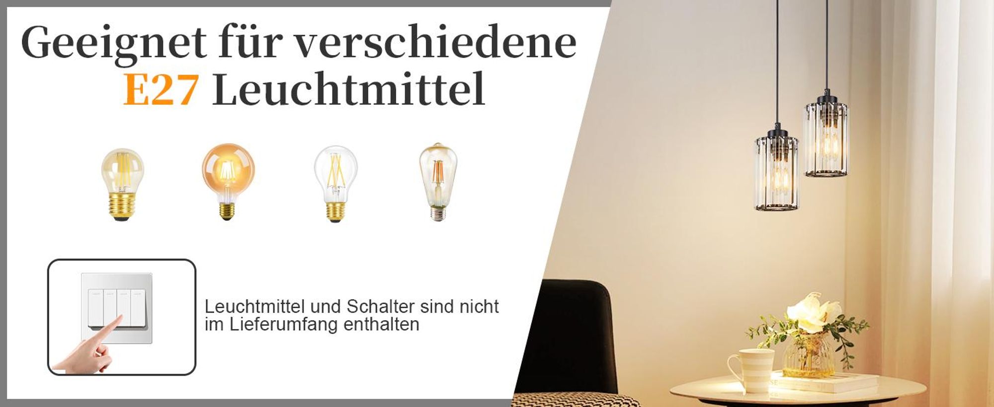 ZMH Závesná lampa jedálenský stôl jednožiarovková čierna krištál objímka E27 nastaviteľná výška lampa pre spálne chodbu kuchyň jedáleň hotel