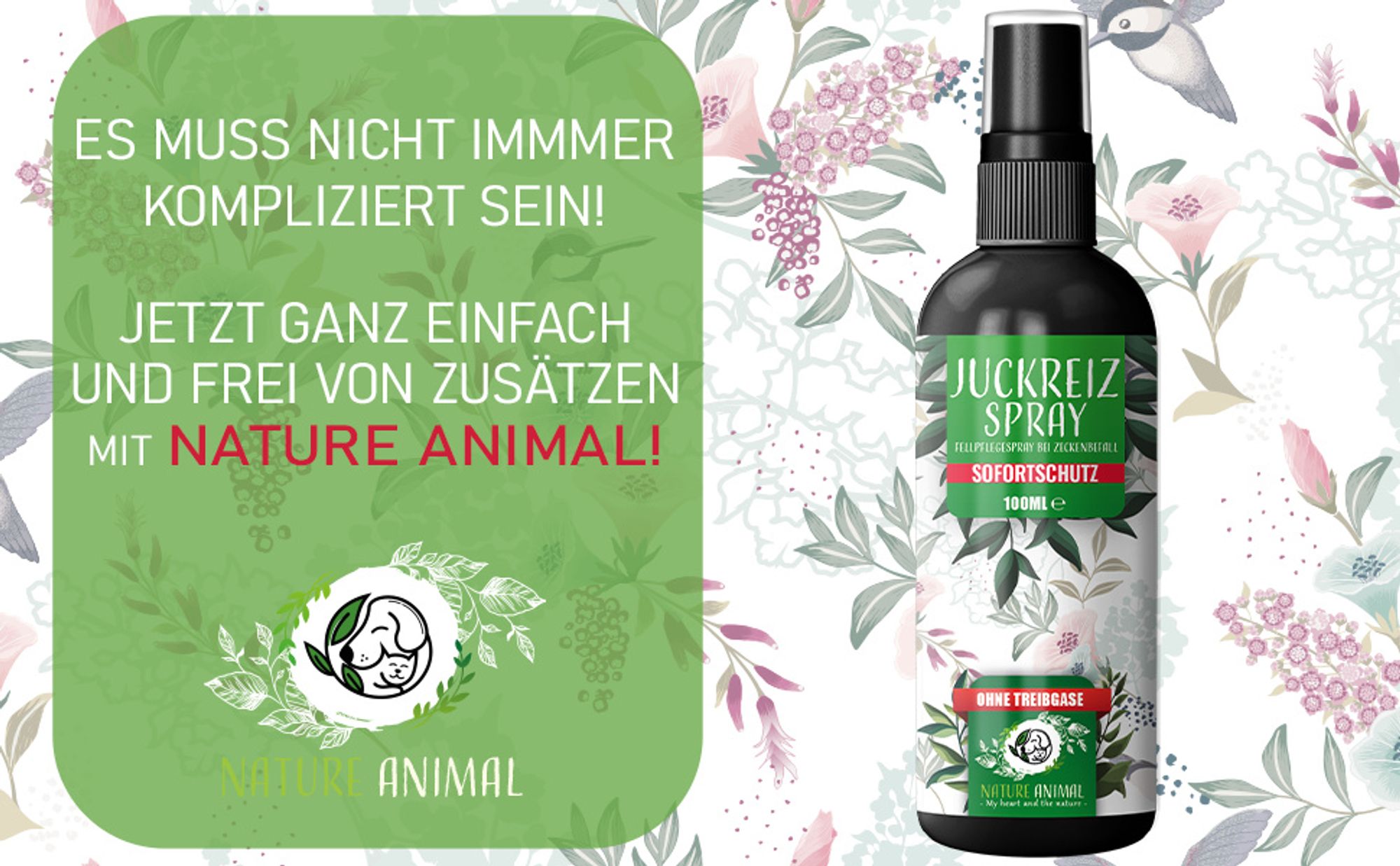 Nature Animal® | Juckreiz Spray für Hunde und Katzen