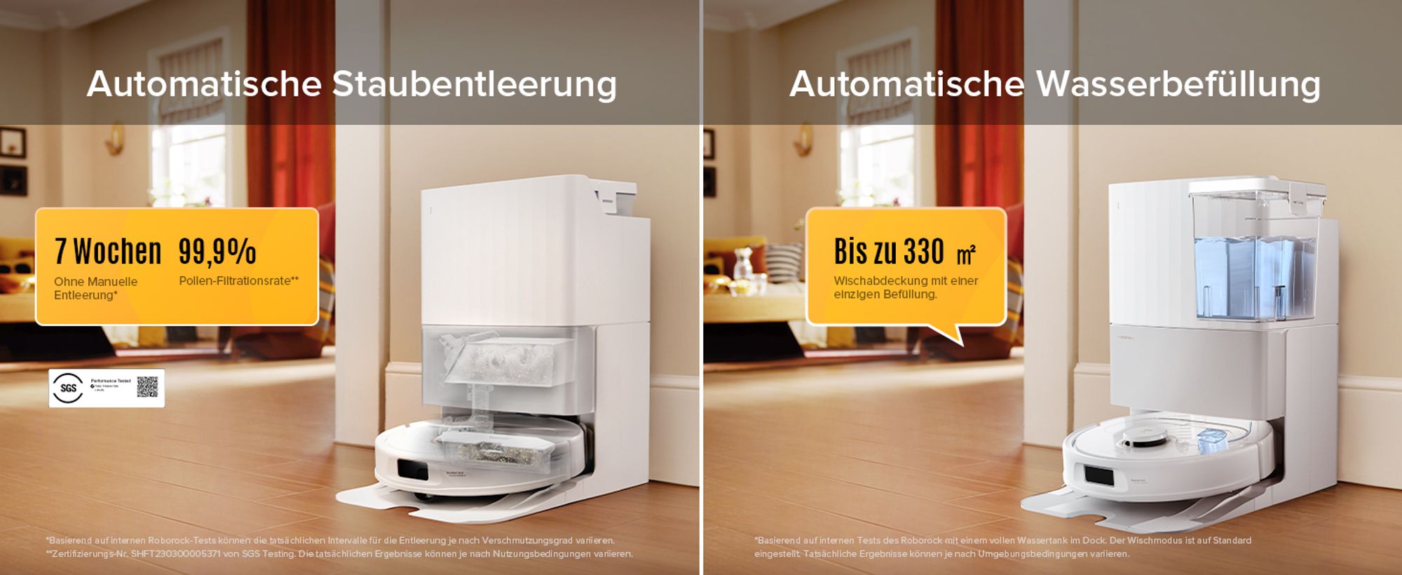 Roborock Qrevo S5V Saugroboter mit Wischfunktion, 12.000Pa, Zero-Tangle System, Warmlufttrocknung, Multifunktions-Dockingstation (Weiß)