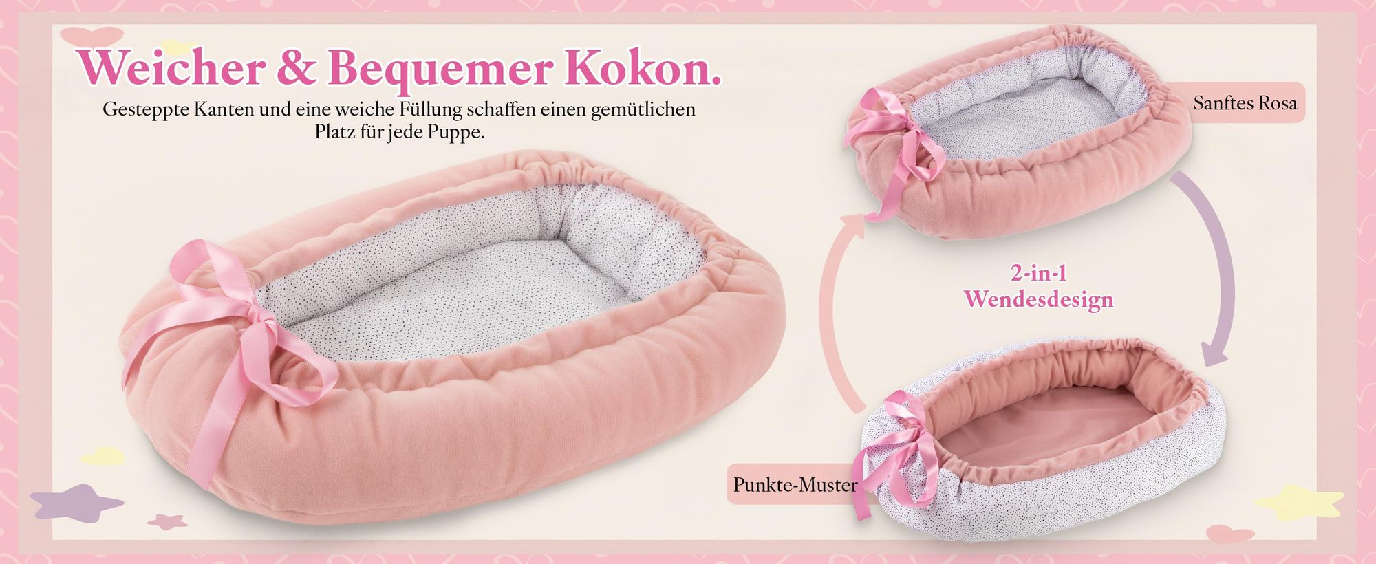 Kinderplay Babypuppe Lili 41 cm – sprechende Puppe mit Softkörper, wendbarem 43‑cm‑Kokon, Outfit & Schnuller (KP3513)