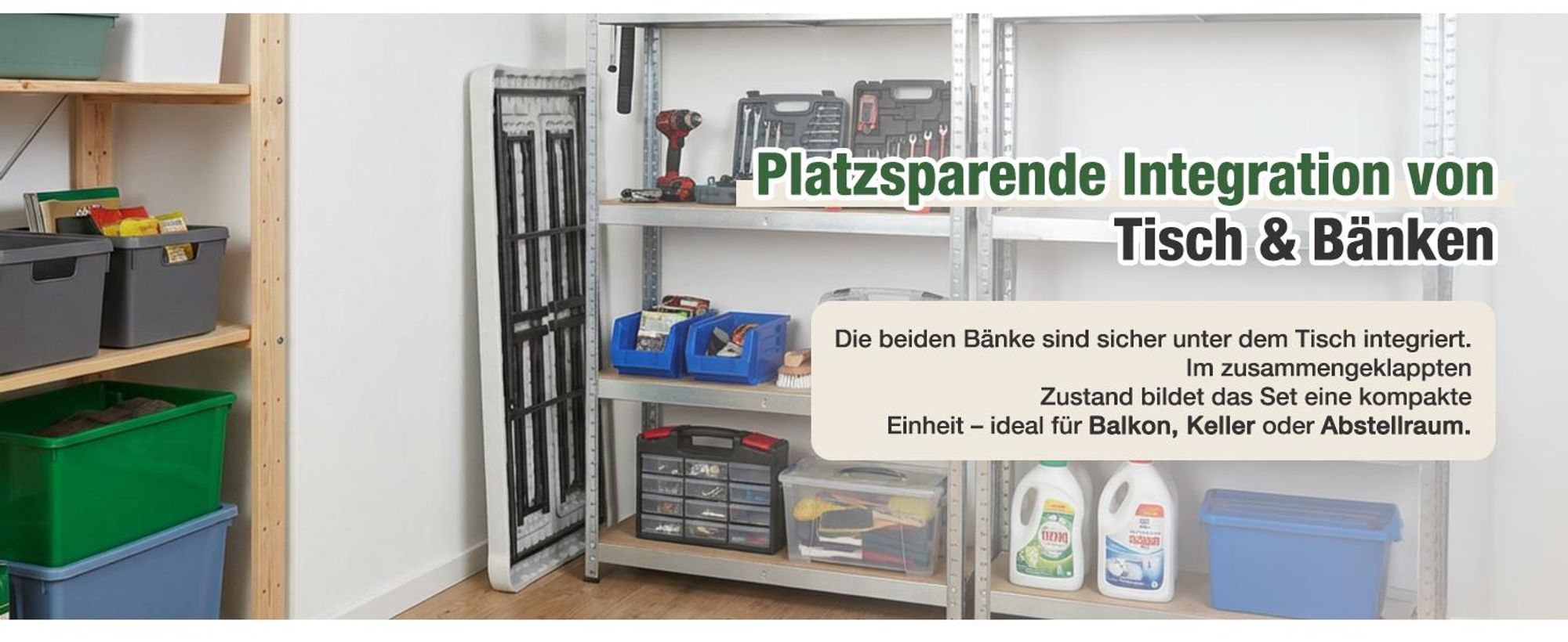 Sekey Bierzeltgarnitur Klappbar 3-teilig 110cm Tisch+2xBänke Festzeltgarnitur, Weiß