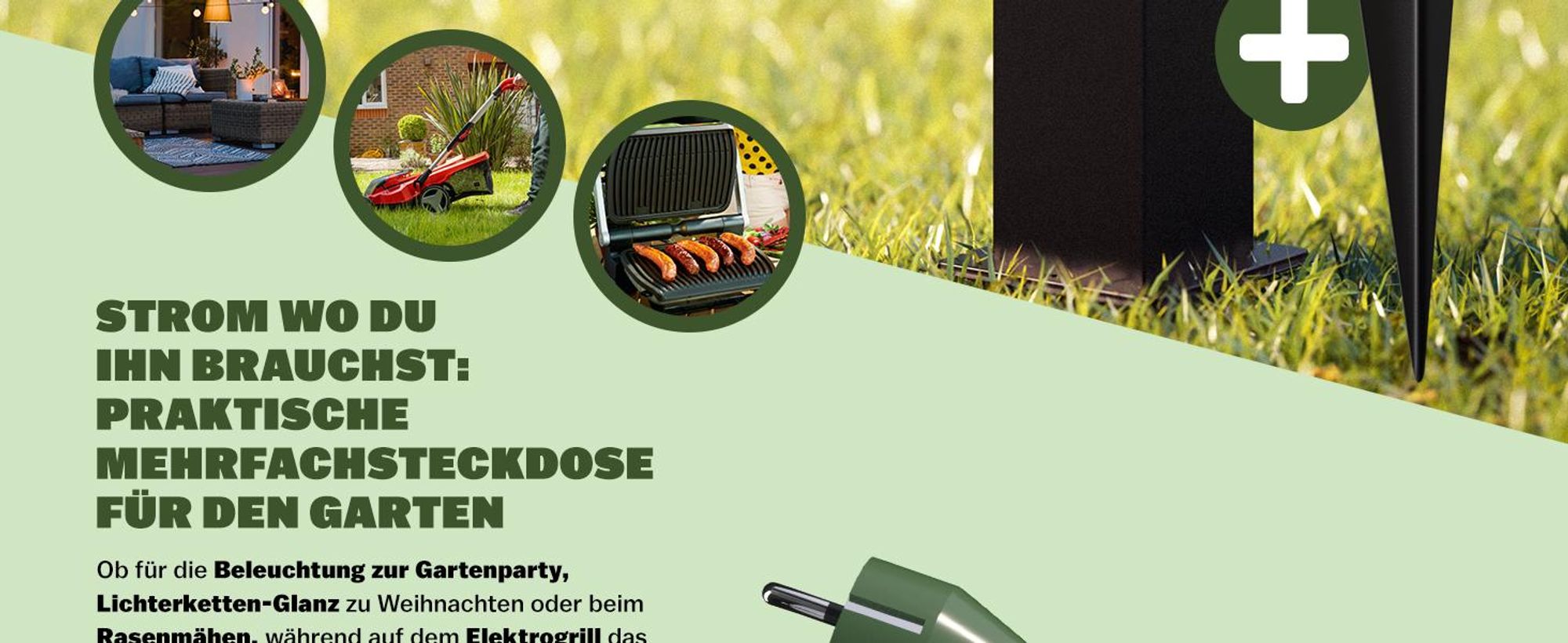 MONZANA Gartensteckdose 4fach IP44