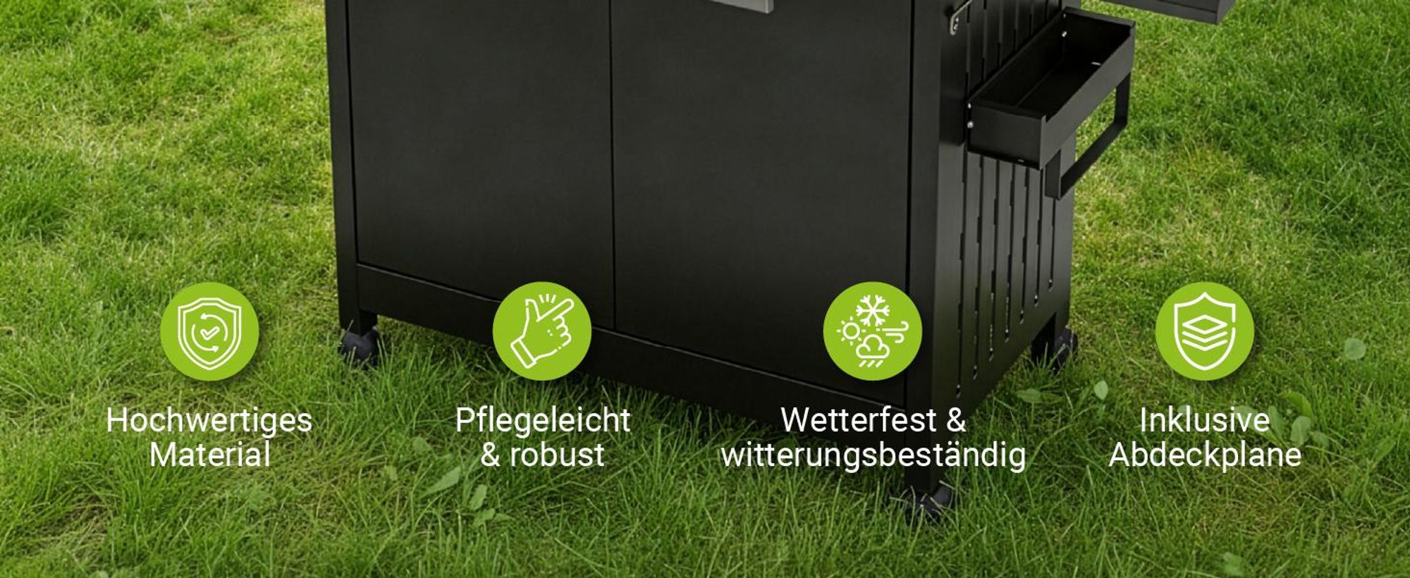 JUSKYS® Gasgrill Tennessee 6+1 mit Edelstahlbrennern & LED-Regler und Sichtfenster