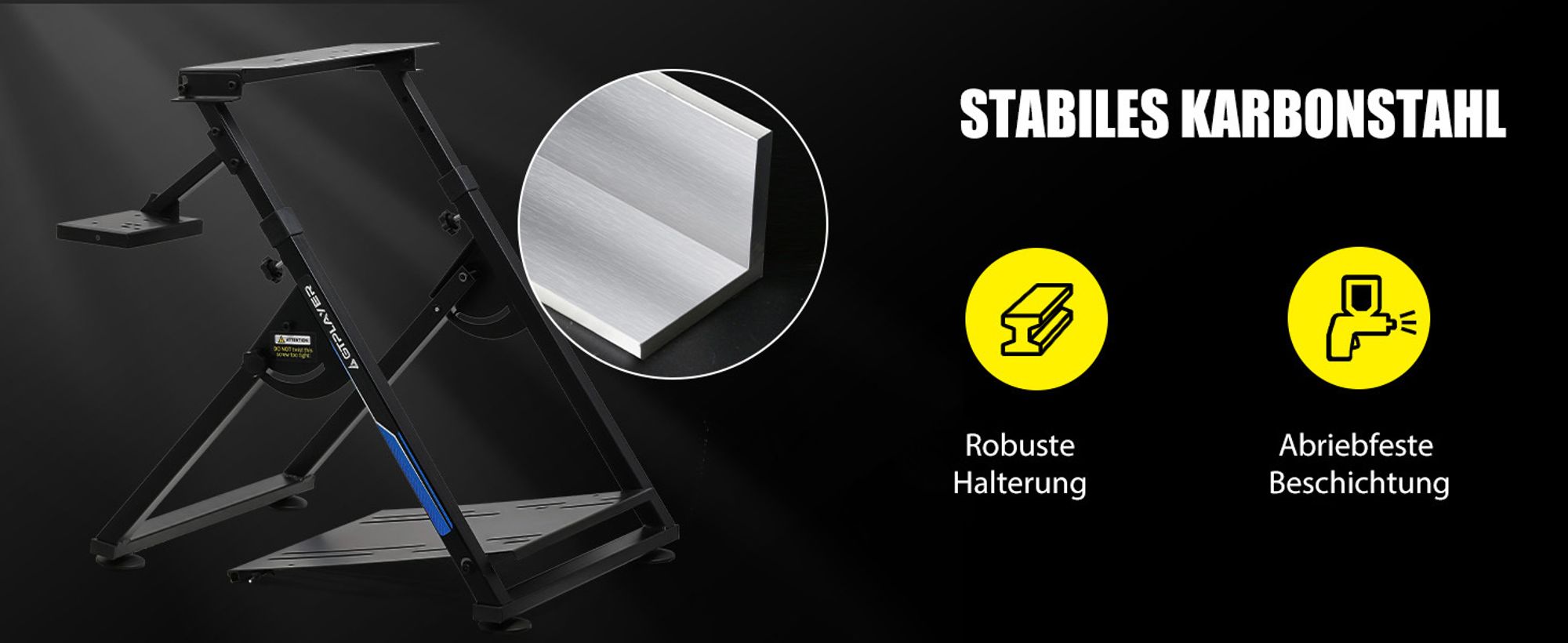 GTPLAYER Lenkradständer für Logitech Lenkrad Gaming Wheel Stand Racing Lenkradständer mit V1 V2 Schalthebelhalterung Neigungsverstellbares Gestell PS4