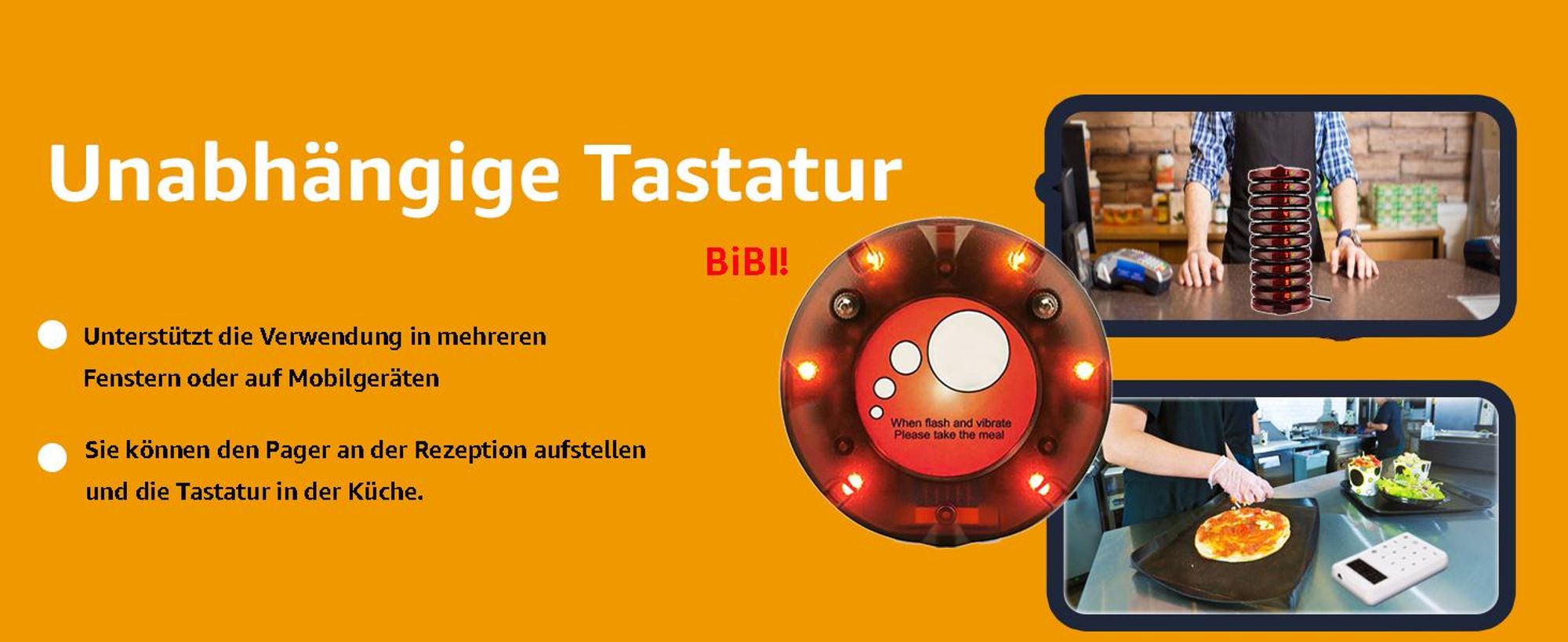 Retekess TD158 Pager System, Pager Rufsystem, LED-Röhrenanzeige, 4 Anrufmodi, Akku mit Großer Kapazität, Stumme Tastatur, Restaurant Pager, Pager für klinik, Hotel(mit Digitalröhre)