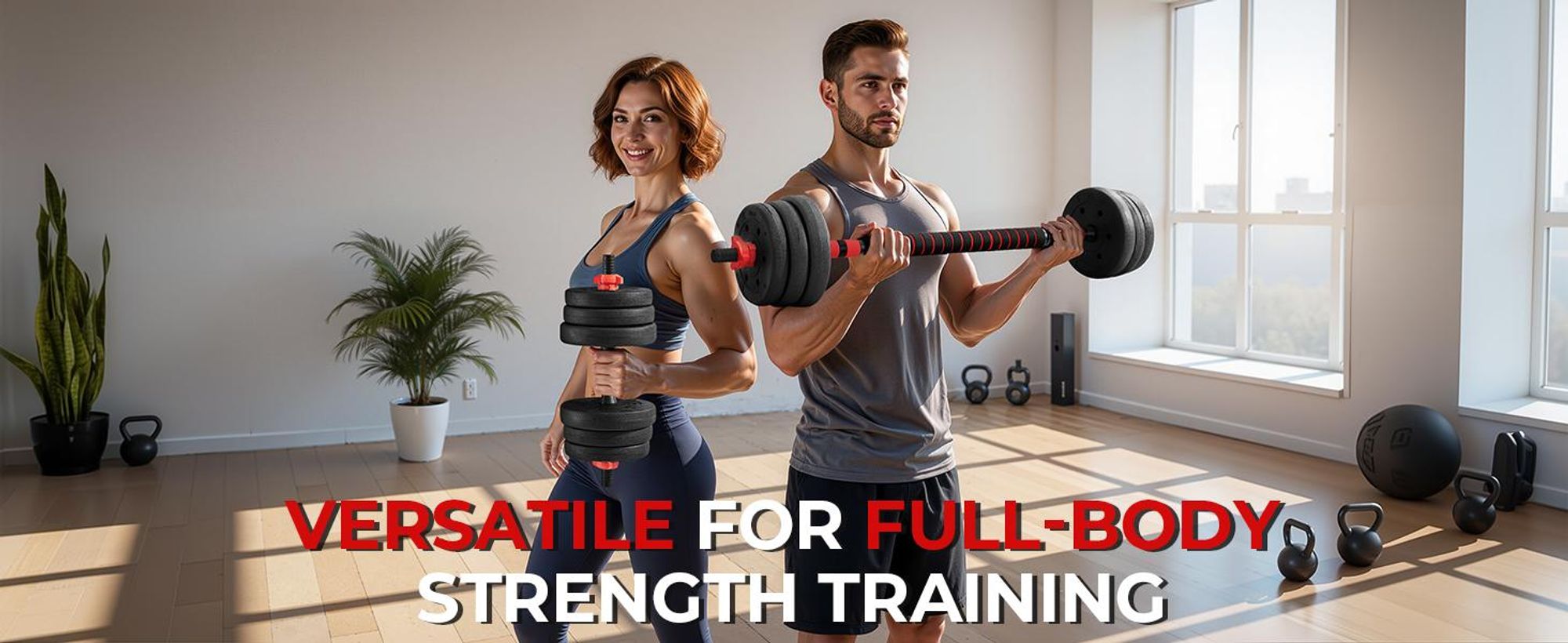 Yaheetech 2-in-1 Kurz- & Langhantel Set, verstellbare Kurzhanteln mit Verbindungsstange, 20 kg, 12 Gewichtsscheiben, für Krafttraining