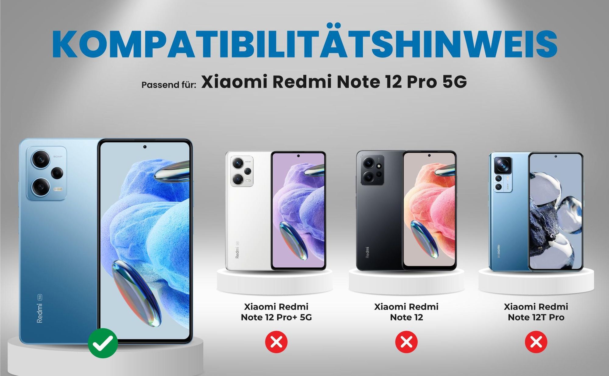 Kompatibilitätshinweise Hülle für Xiaomi Redmi Note 12 Pro 5G
