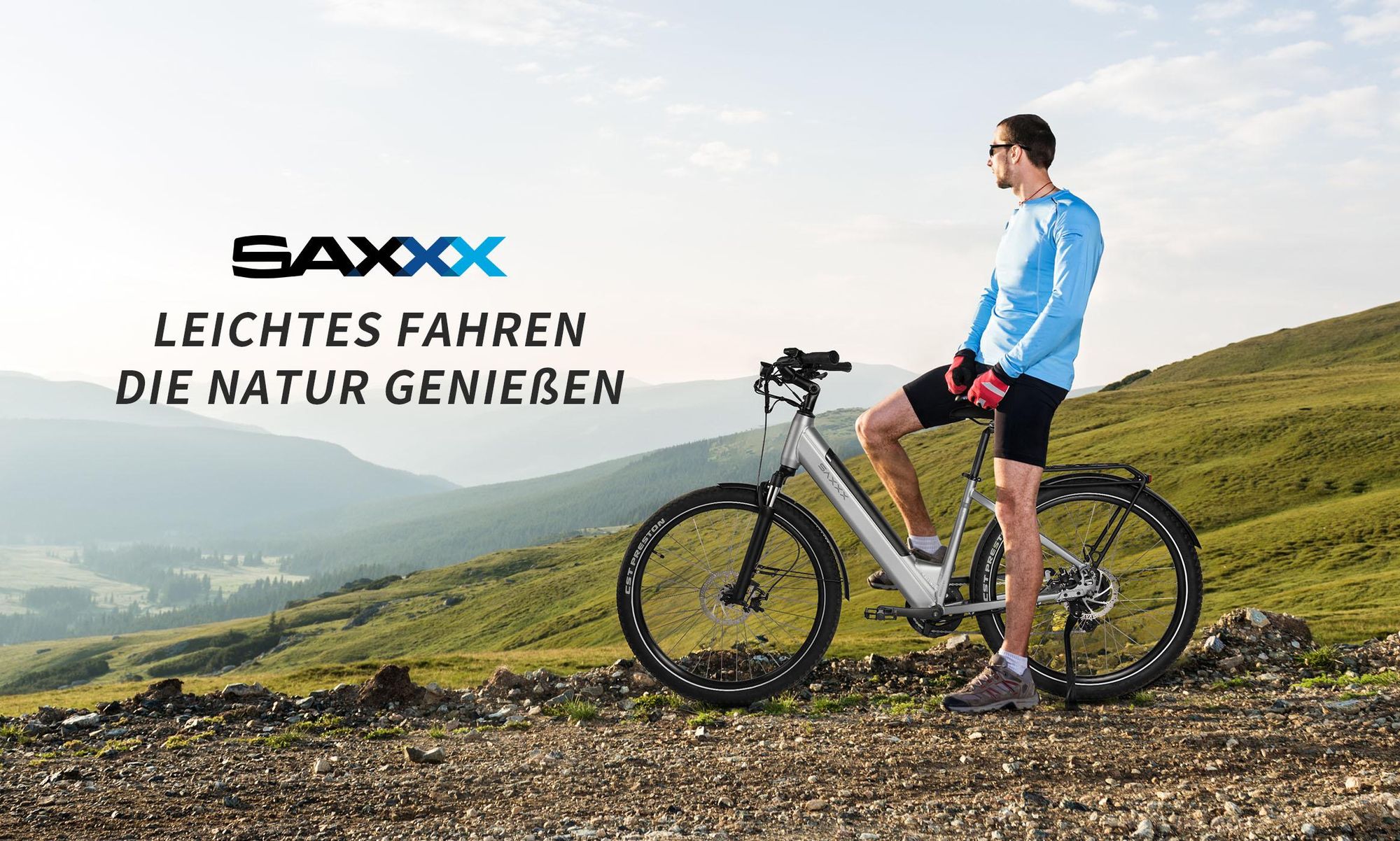 SAXXX E-Bike, Comfort SUV Easy, Tiefeinsteiger Elektrofahrrad, 468Wh integrierter Akku, Shimano 7-Gang schaltung,City E-Bike
