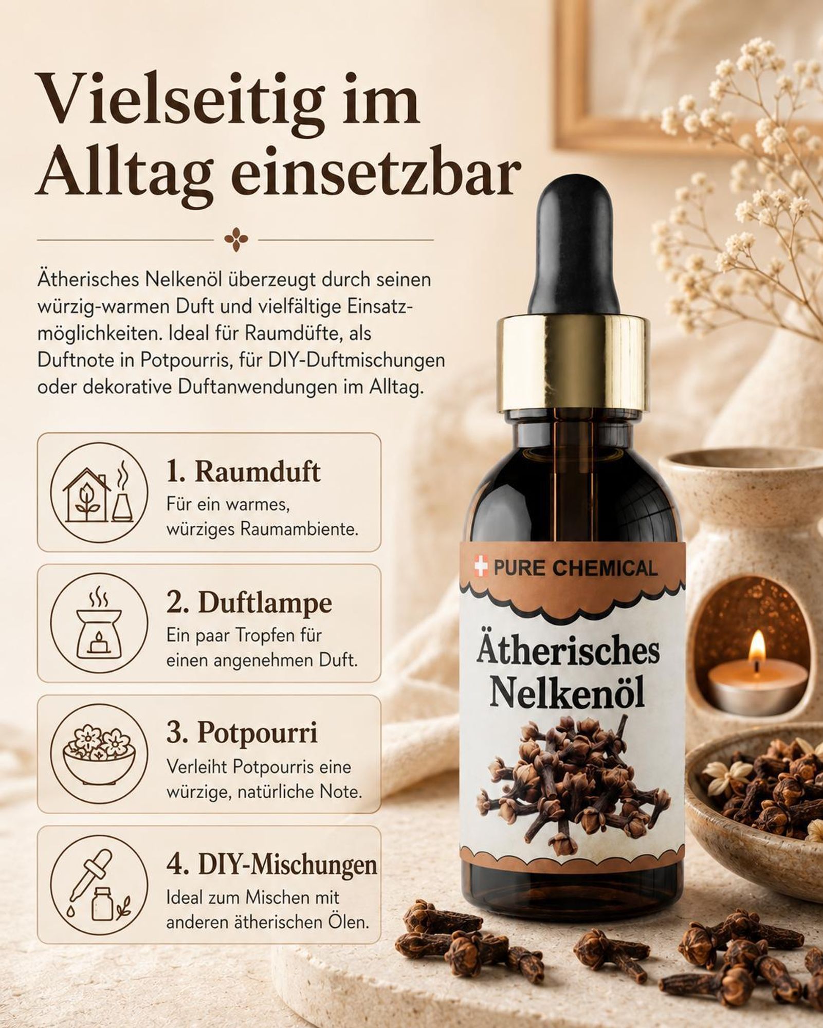 PURE CHEMICAL | Nelkenöl Ätherisch 100ml