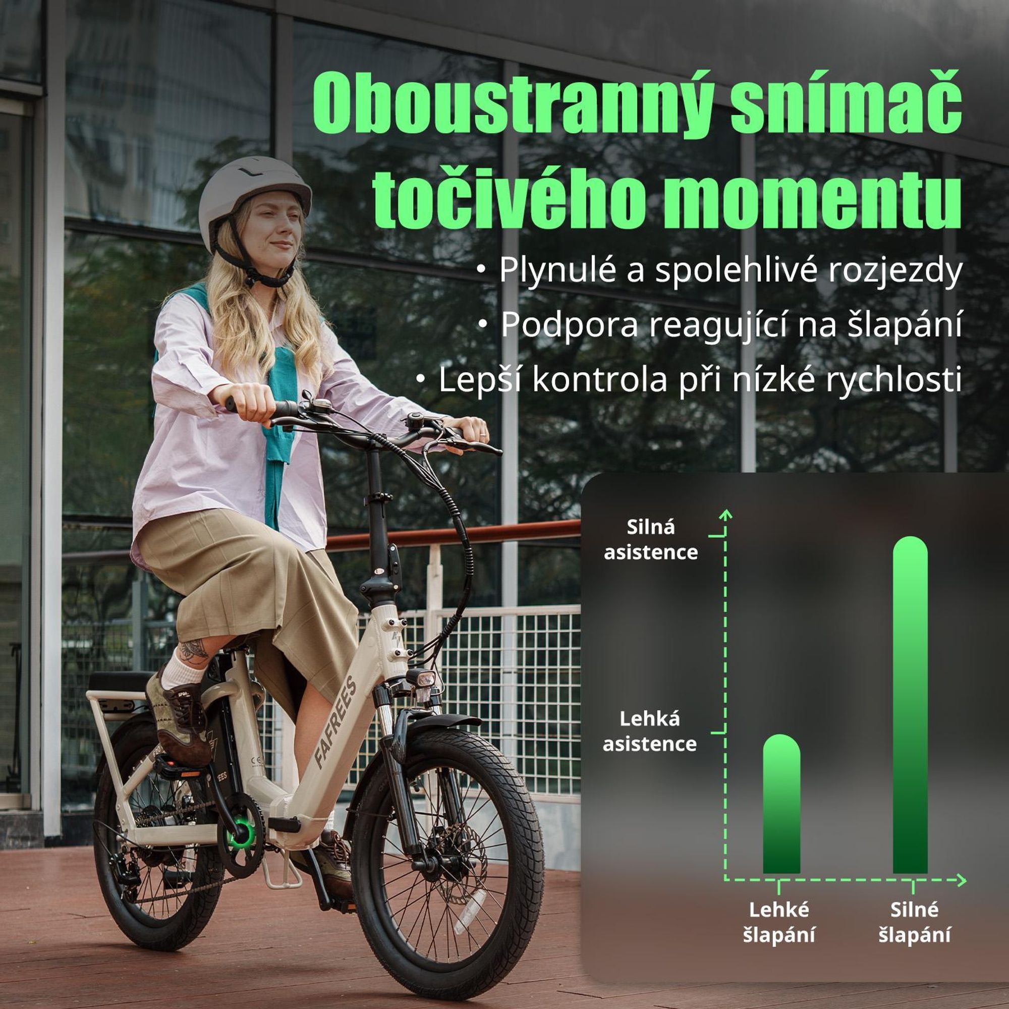 Elektrokolo Fafrees F20 Flex, motor 250 W, baterie 36 V, 20 Ah, dojezd 75-100 km, mechanické kotoučové brzdy – černá barva