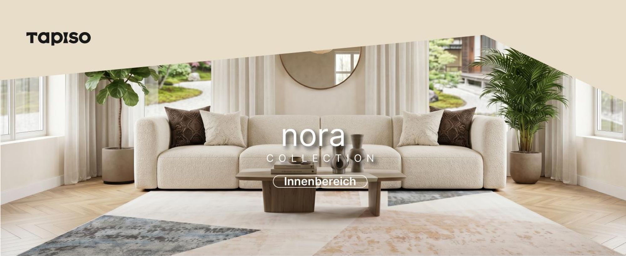Tapiso NORA Teppich Kurzflor, rutschfest & pflegeleicht, Wohnzimmer & Schlafzimmer 140 x 200 cm