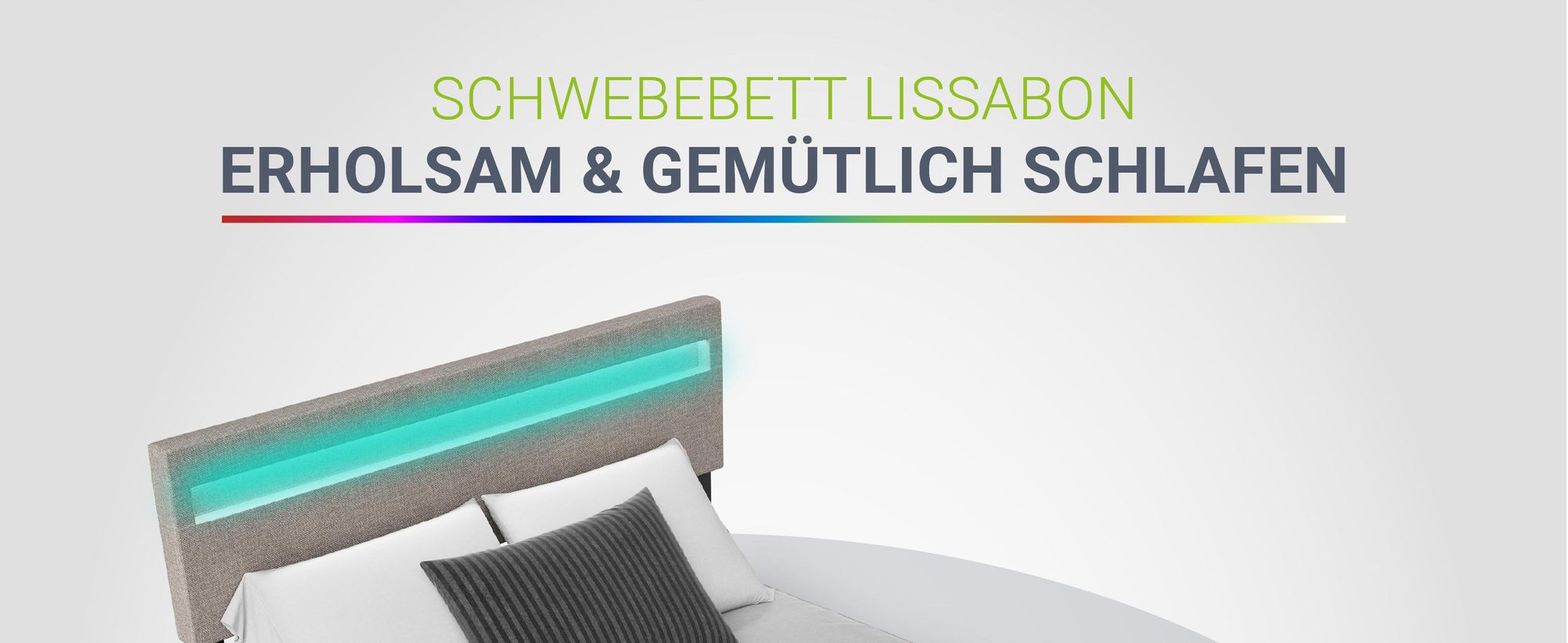 Juskys Schwebebett Lissabon 140 x 200 cm - mit Matratze & Schwebendes Design - beige