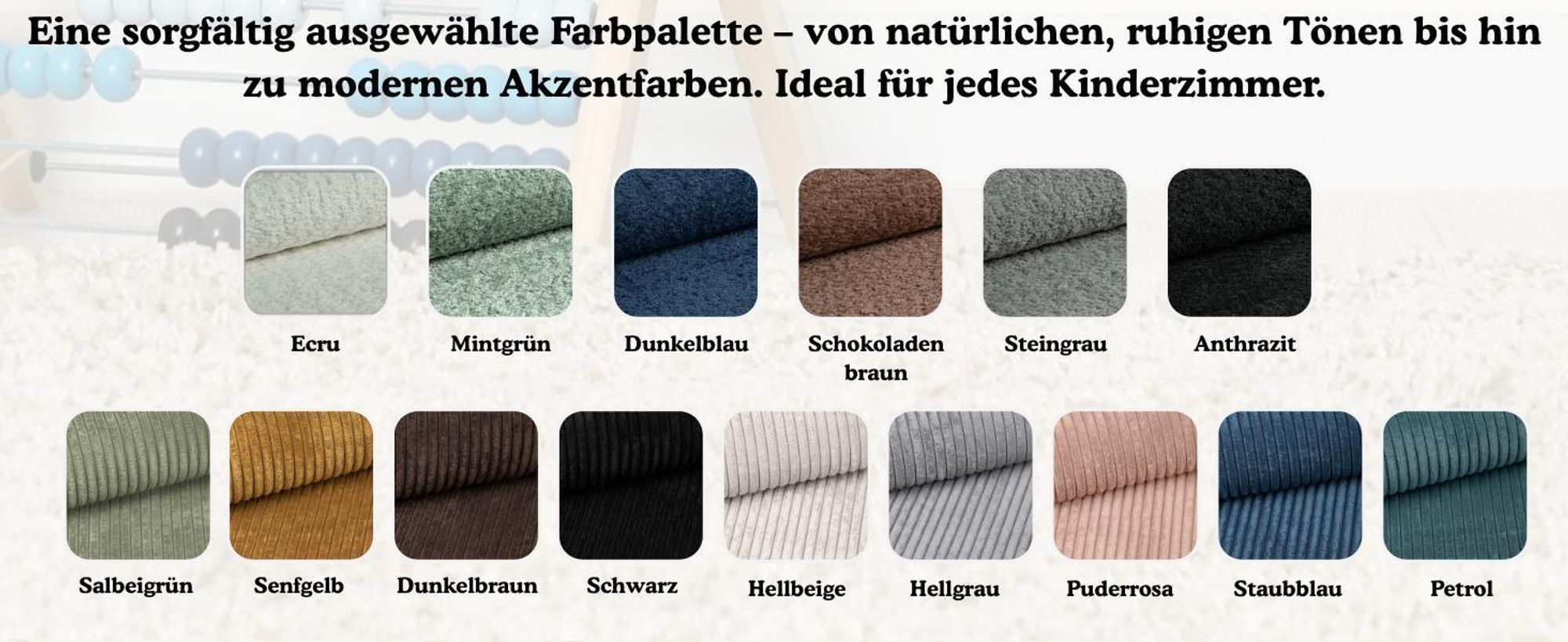 Mini-Kindersofa - Kindersofa aus Cord in Hellgrau abnehmbarer waschbarer Bezug ausklappbar  Kuschelcouch für Kinder