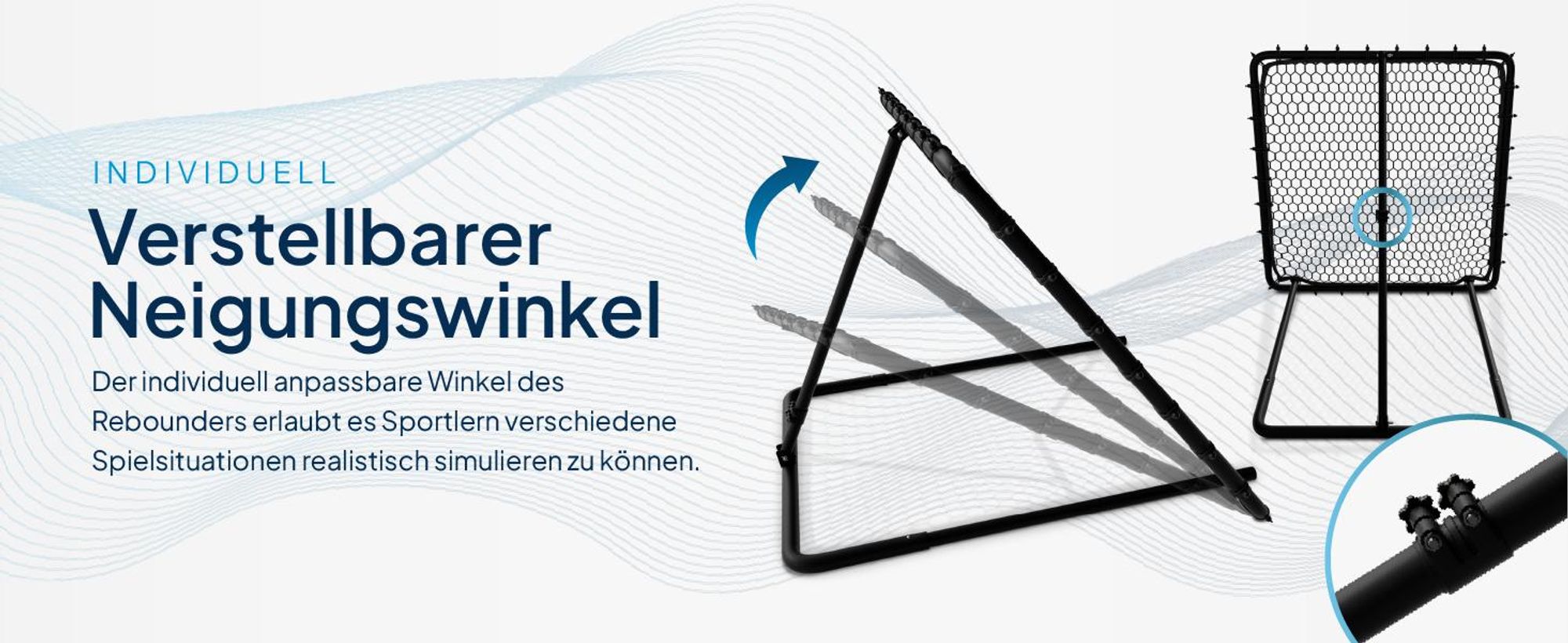 ArtSport Fußball Rebounder Power Pass - verstellbar, stabiler Rahmen, platzsparend verstauen
