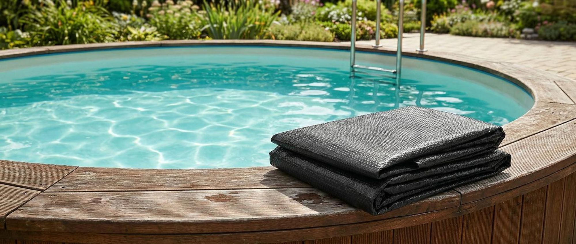 tectake® Pool-Solarfolie rechteckig und selbstschwimmend 366 x 732 cm