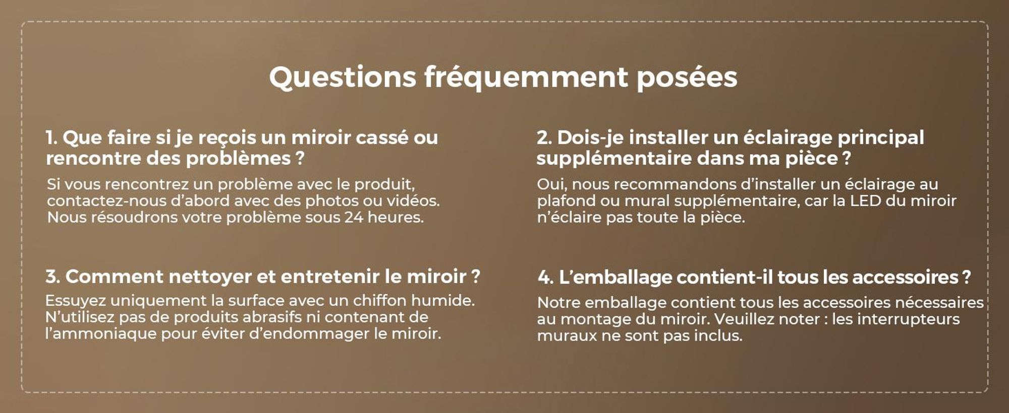 S'AFIELINA 80×50 cm miroir mural LED - miroir de salle de bain avec éclairage, verre HD , intensité lumineuse variable, LED 3 couleurs, antibuée, suspension horizontale & verticale