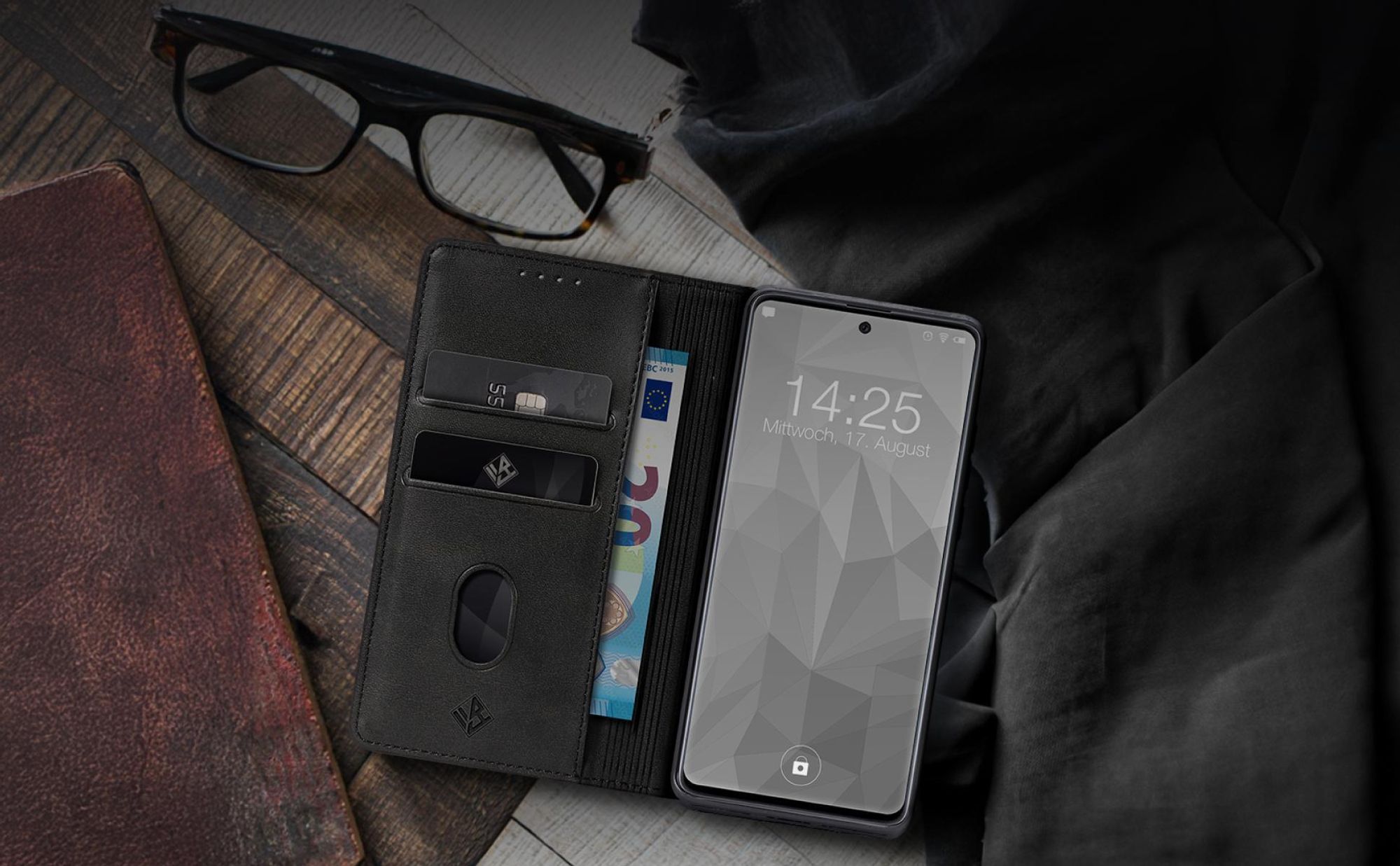 Edle Schutzhülle für Xiaomi Redmi A5 mit Kartenfächern und Geldfach