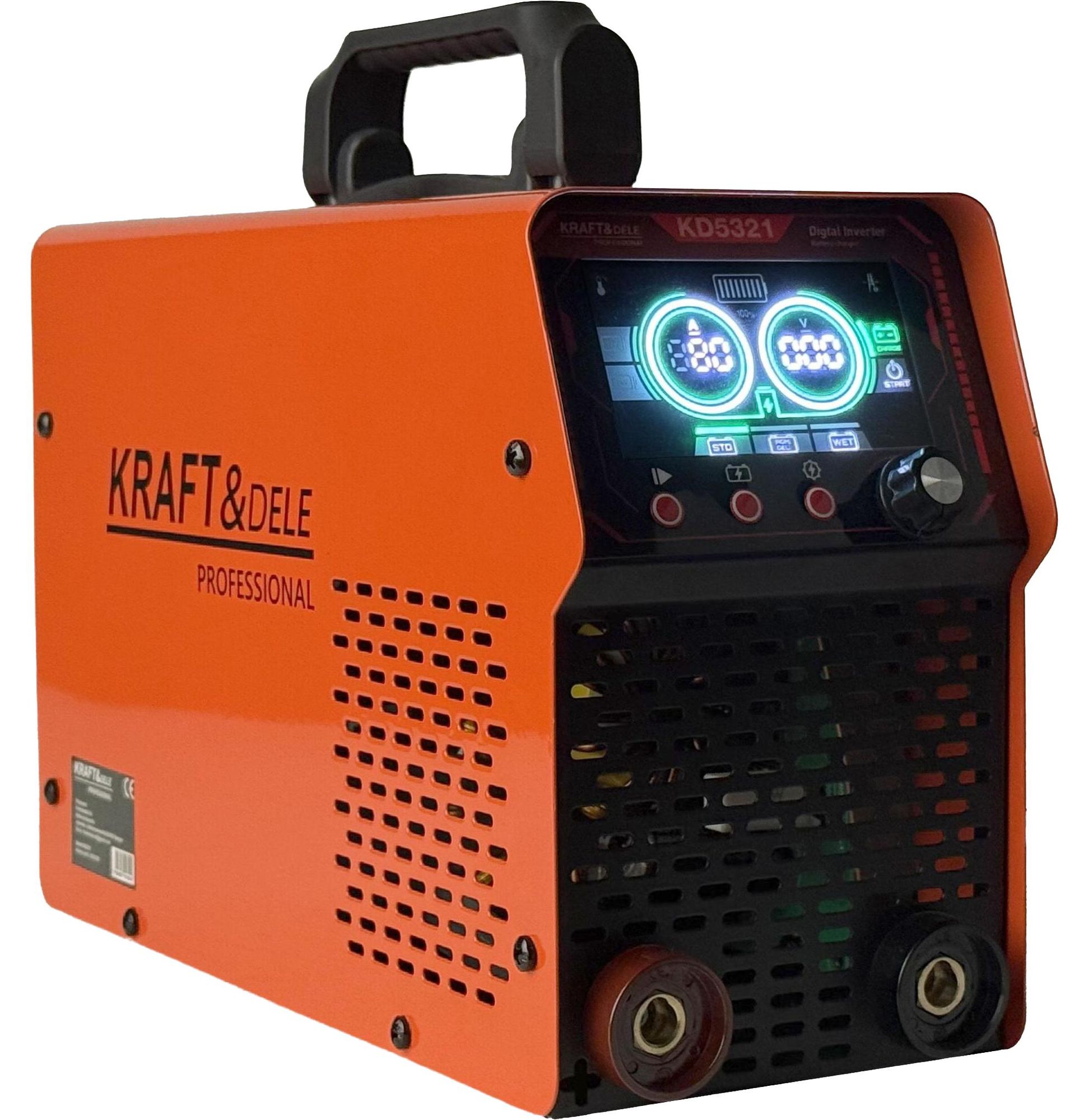KRAFT&DELE | Batterieladegerät, 12/24V, 50-800Ah, 80A ab 600A, Amperemeter, Überlastschutz, Metallgehäuse, für Motorrad Traktor Auto Transporter kleines Boot