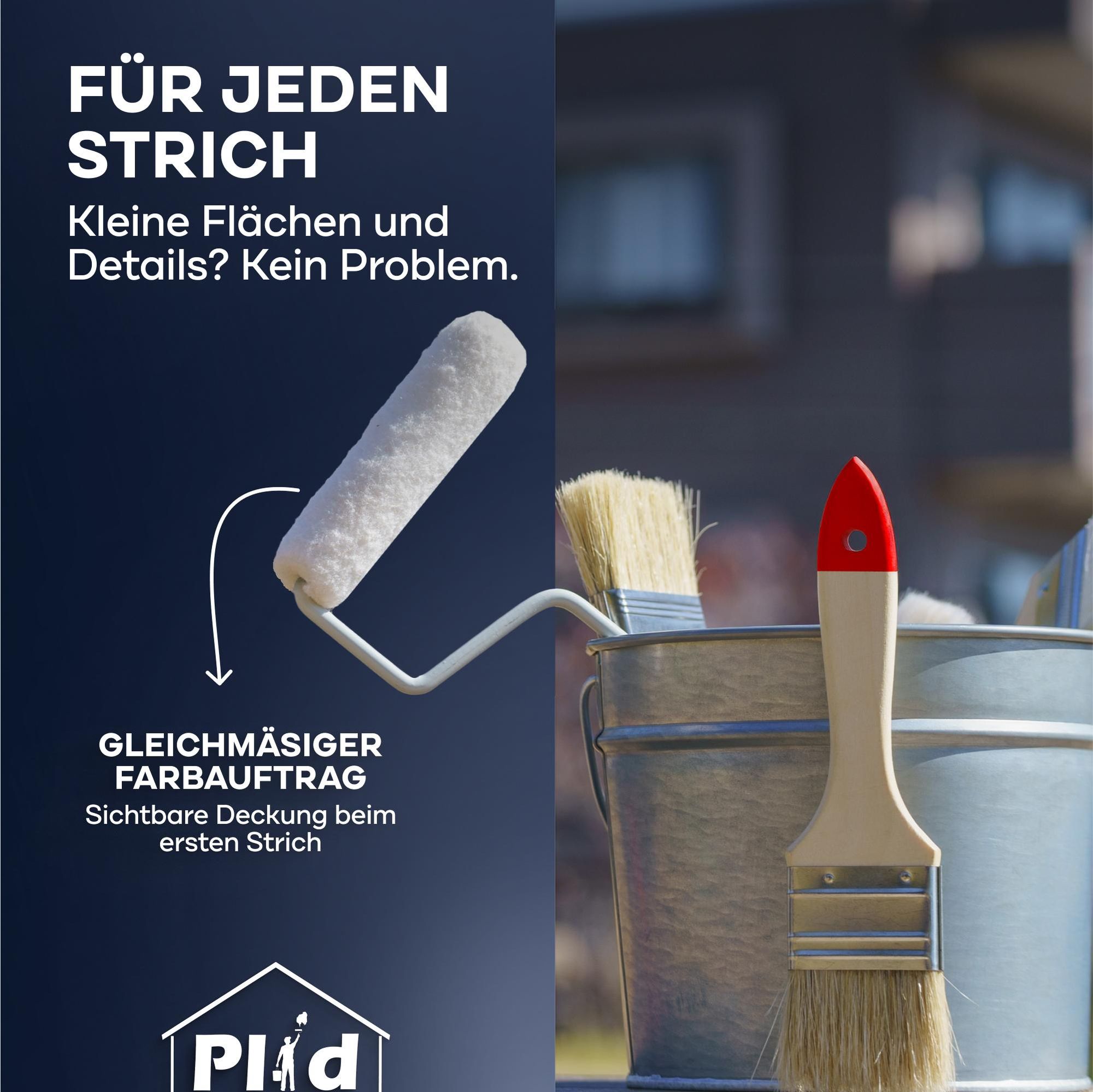 Plid Streichset & Lackierset – Pinsel, Farbwanne, Farbwalze & Steckbügel – Profi Malerset für Wand, Lack & Renovierung